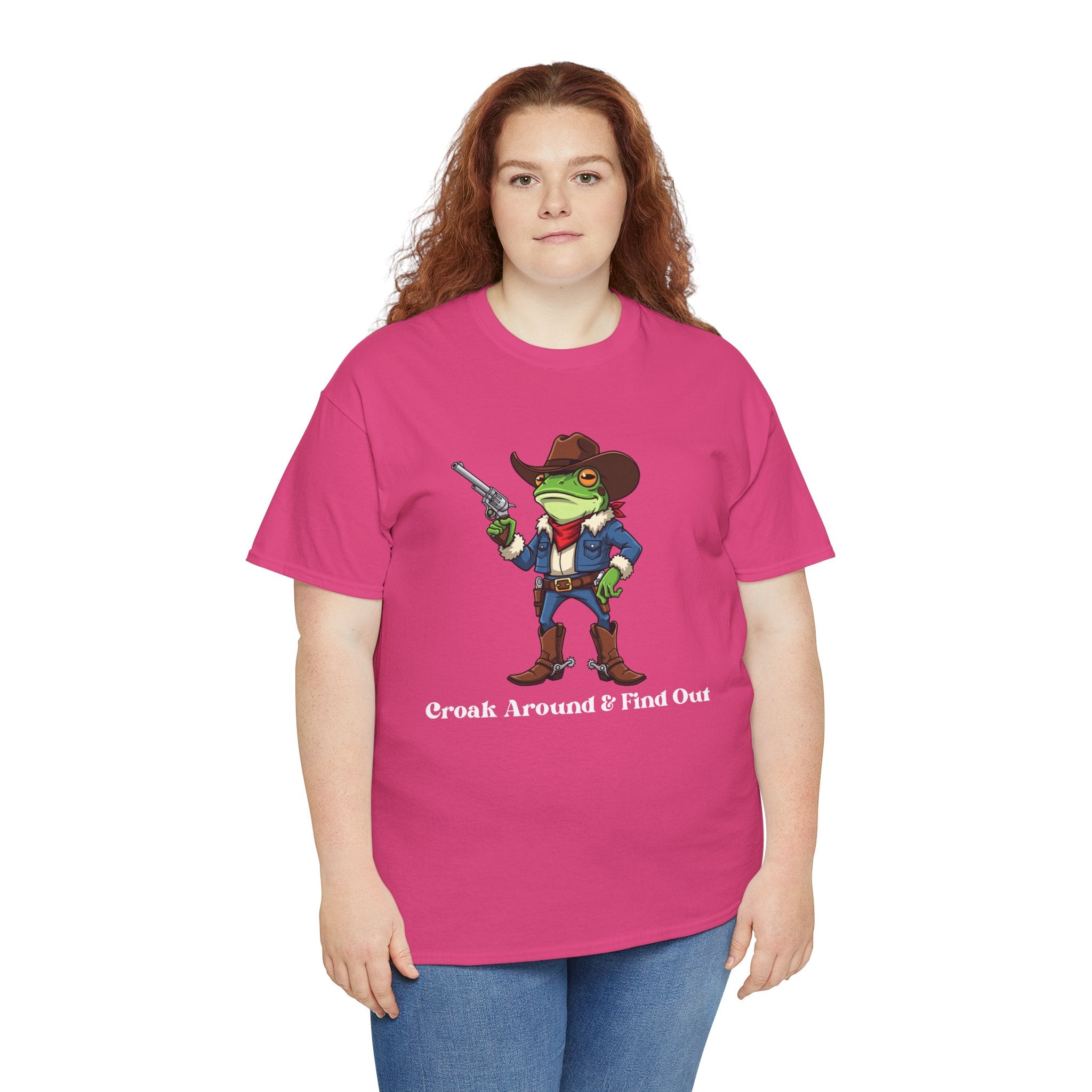 Cowboy Frog T-Shirt - "Croak Around & Find Out" Funny Western Graphic Tee