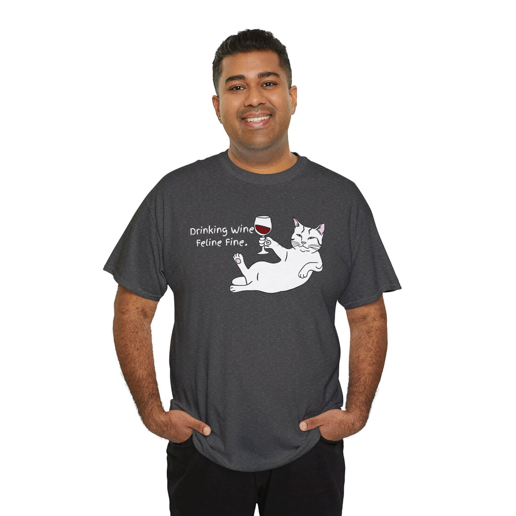 Drinking Wine, Feline Fine Cat Tee