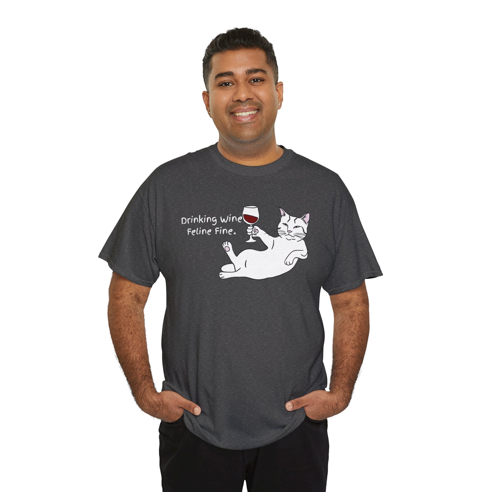 Drinking Wine, Feline Fine Cat Tee