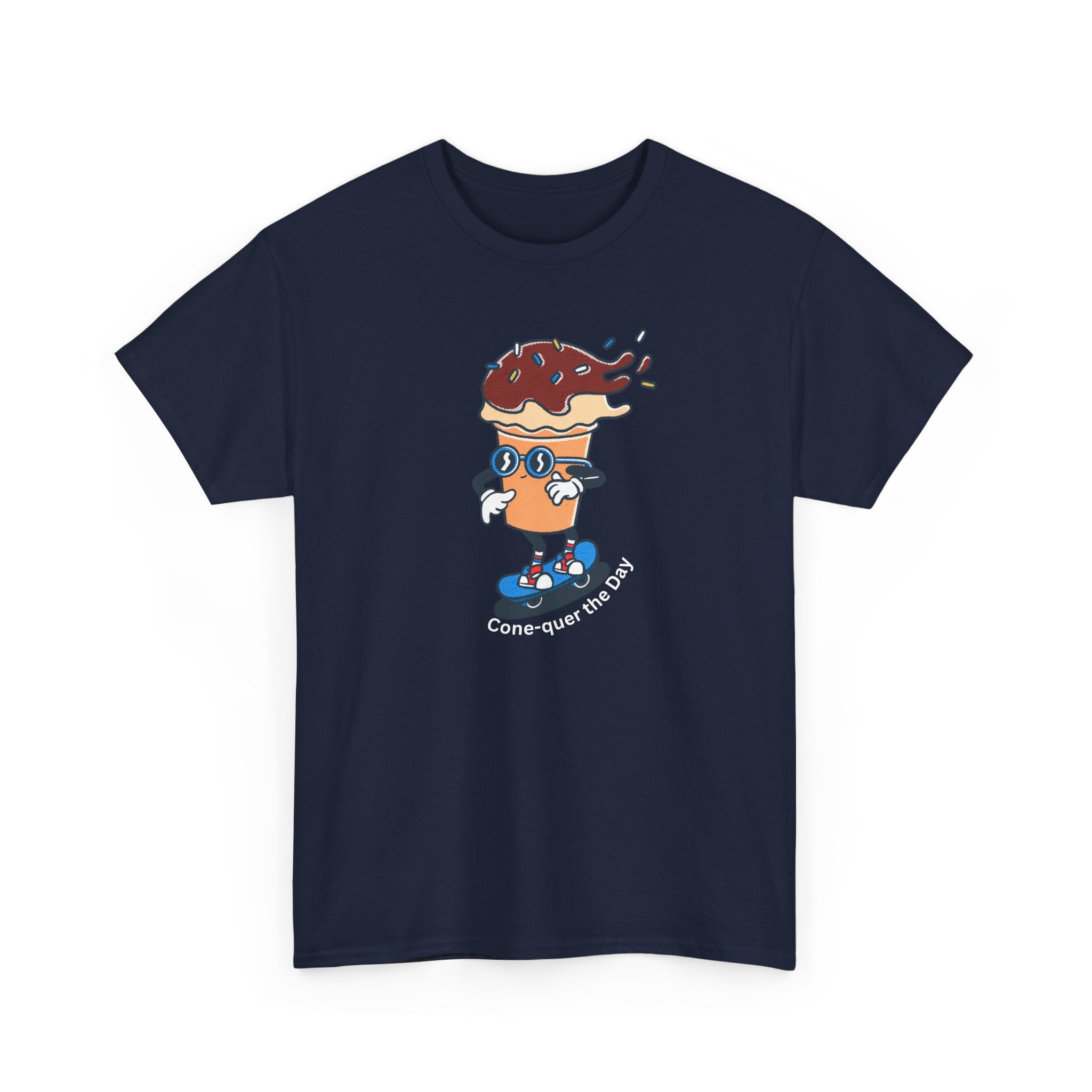 Donut Skateboard Cartoon Tee — "Can’t Stop Me" Graphic T-Shirt