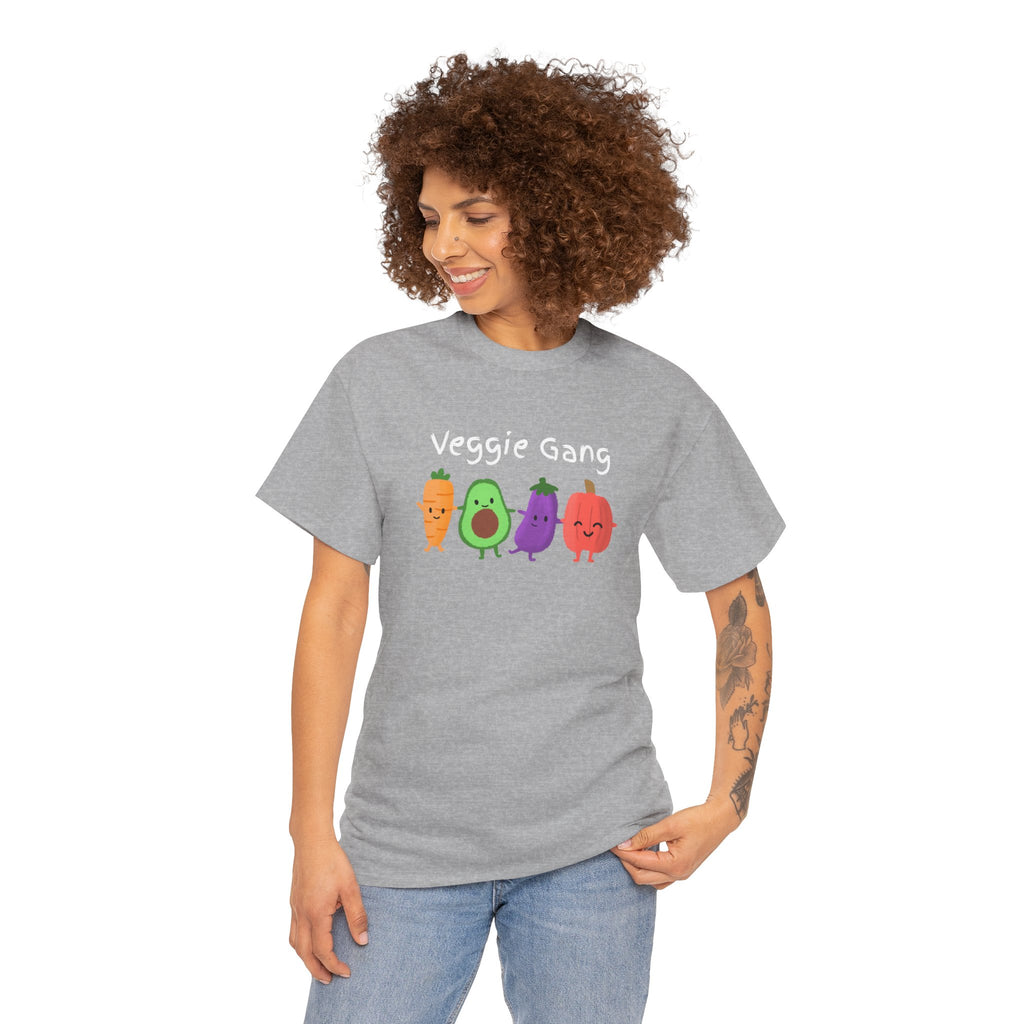 Veggie Gang T-Shirt – Cute Cartoon Avocado, Carrot, Eggplant & Pepper Tee