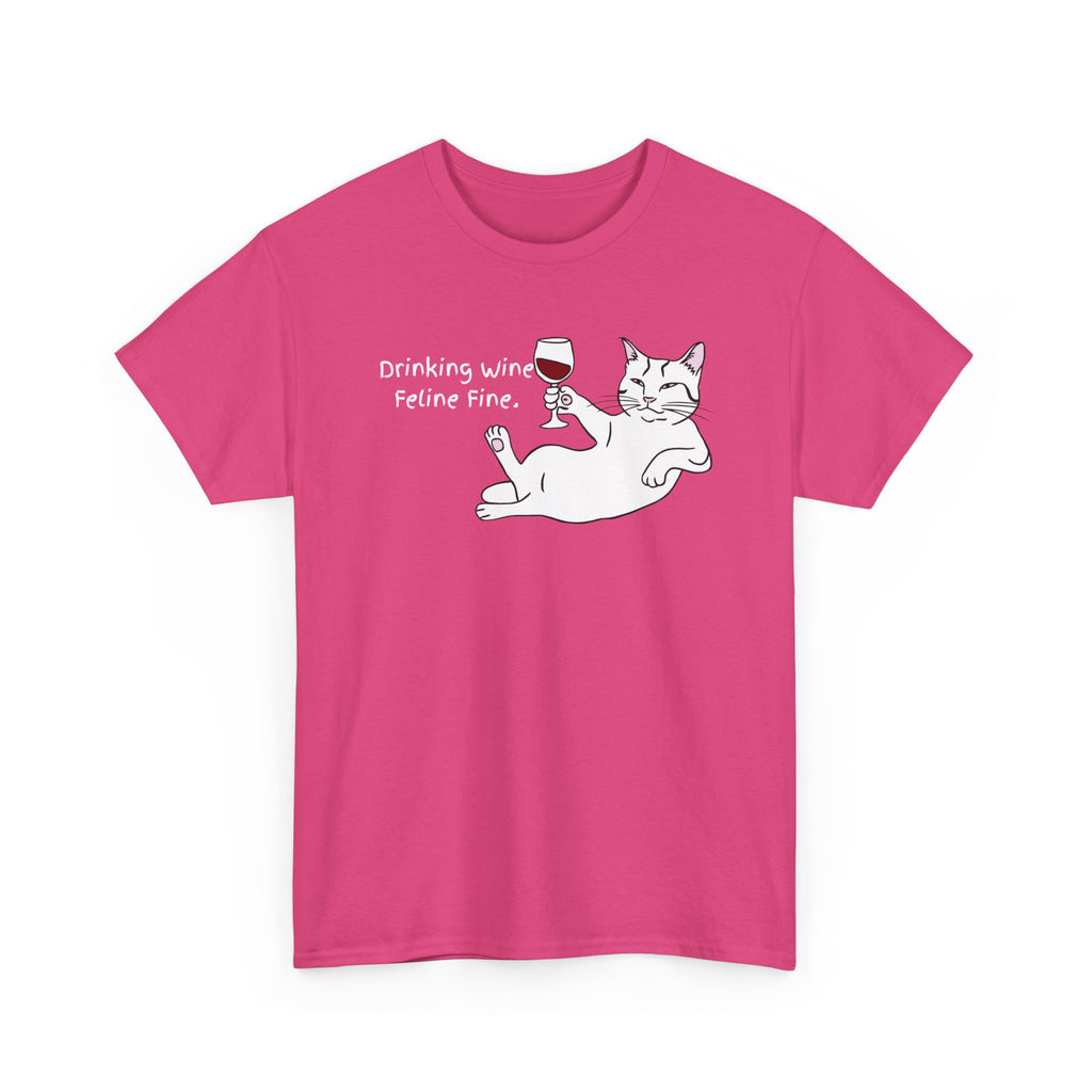 Drinking Wine, Feline Fine Cat Tee