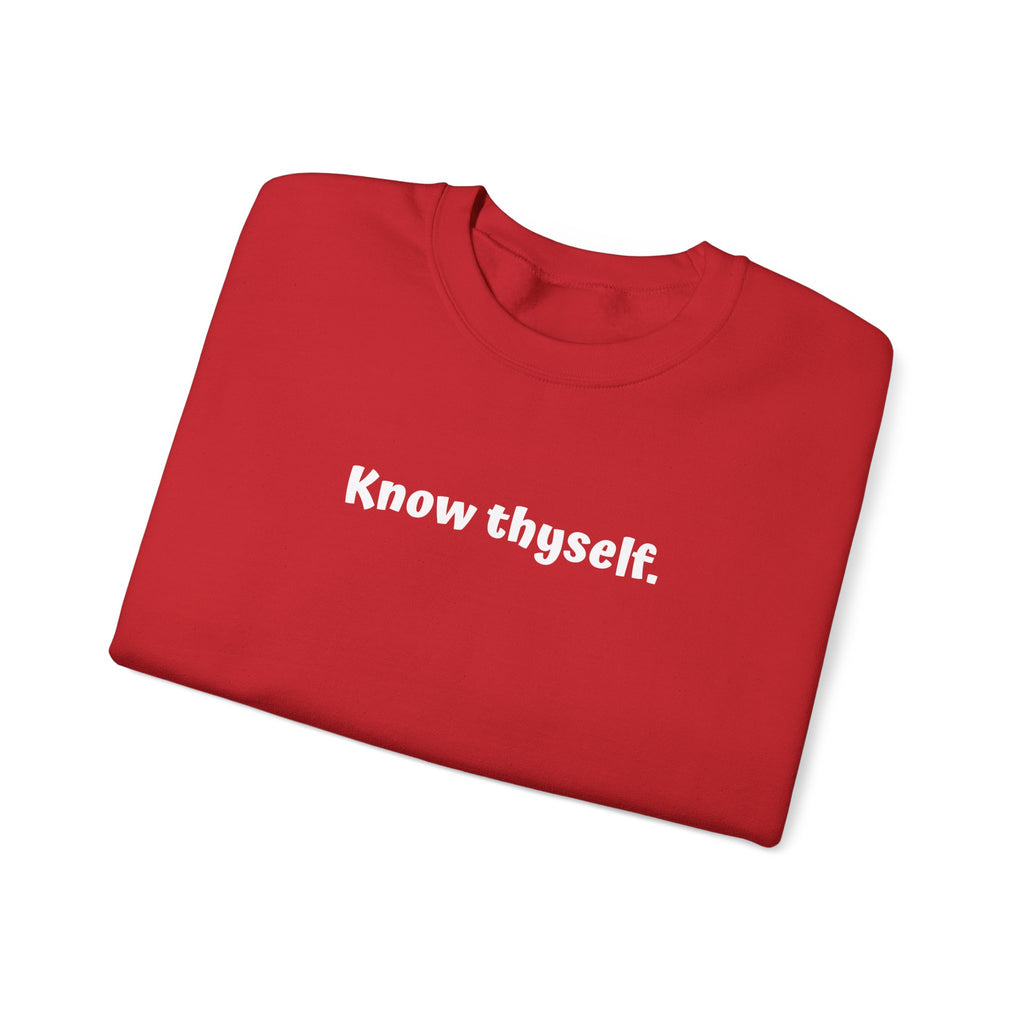 Know Thyself Crewneck Sweatshirt — Minimalist Inspirational Sweatshirt