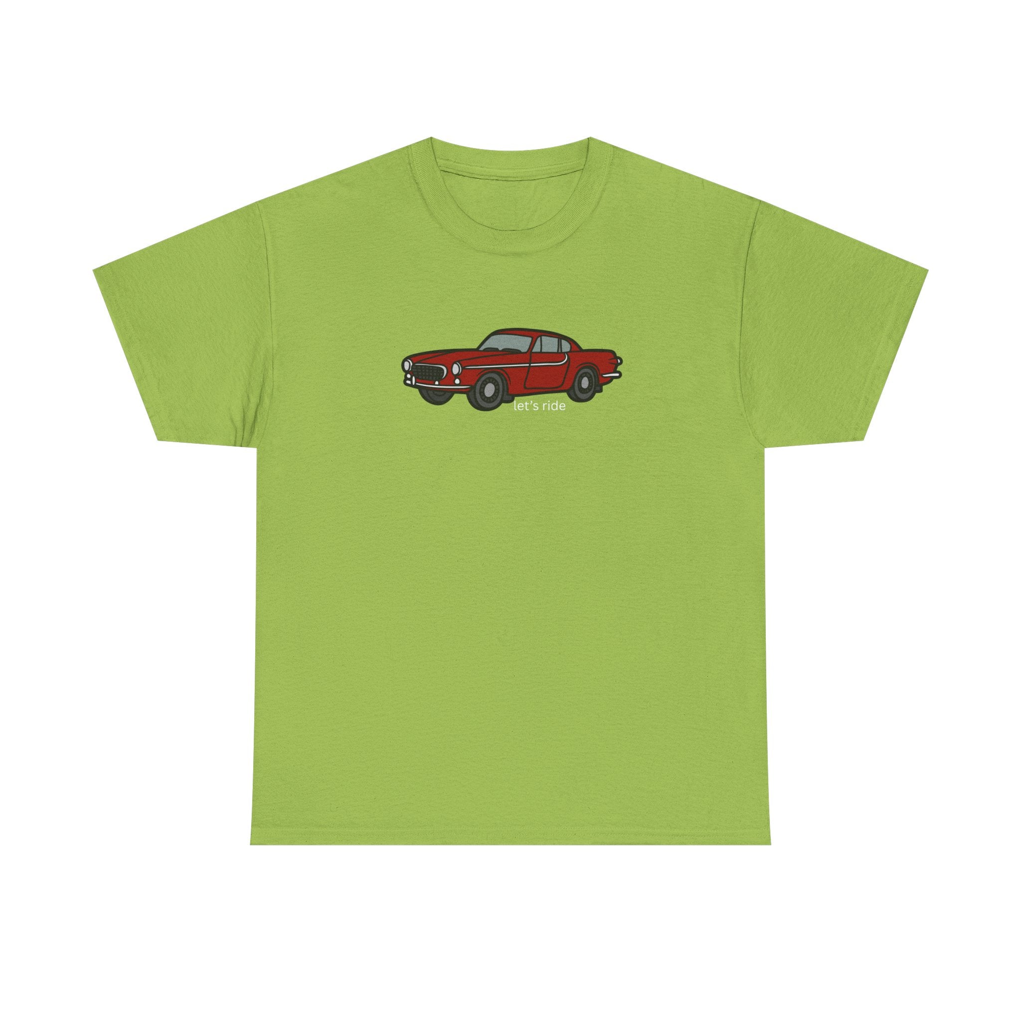 Classic Red Mustang Tee — "let's ride" Vintage Car T-Shirt