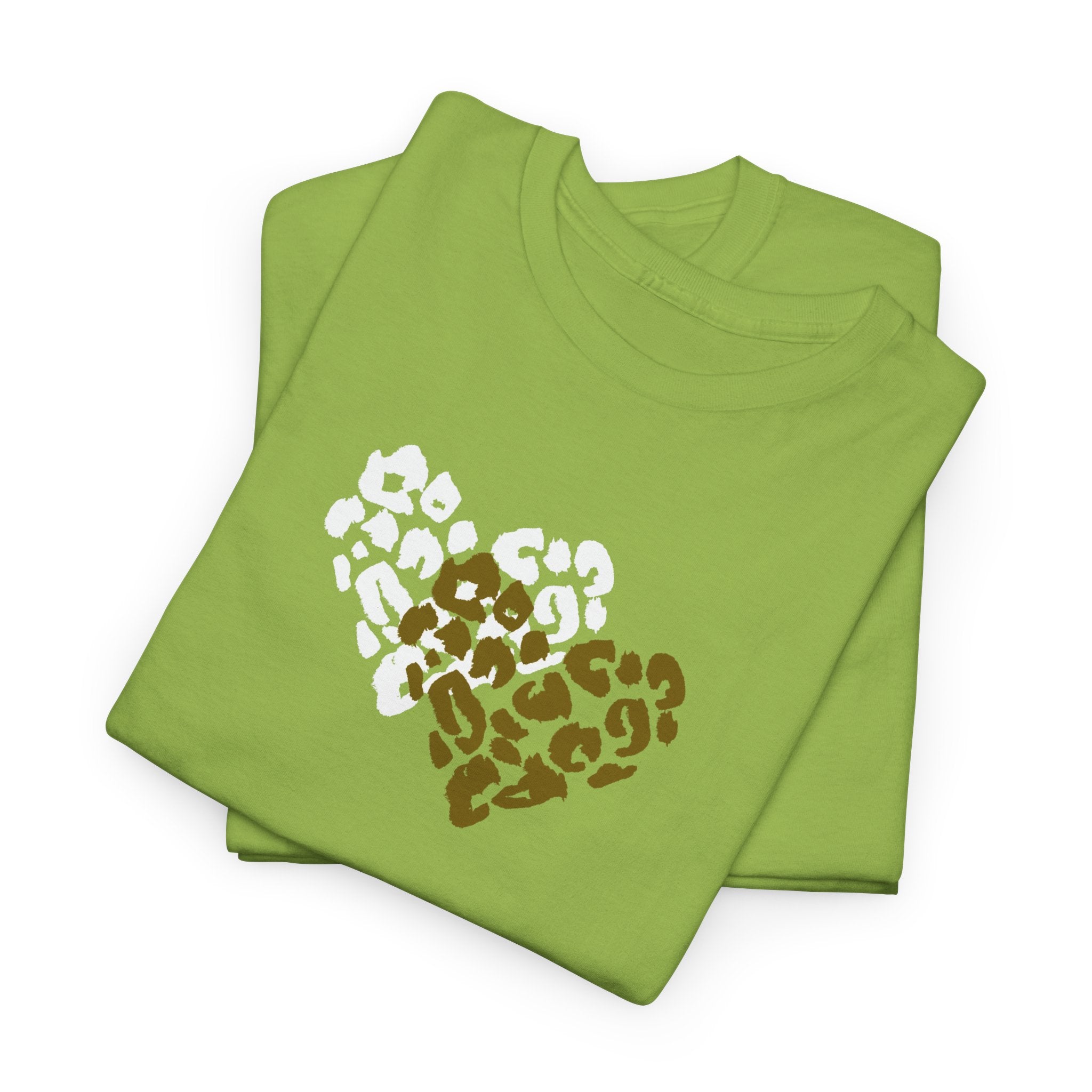 Leopard Heart Graphic Tee — Two-Tone Animal Print Heart T-Shirt