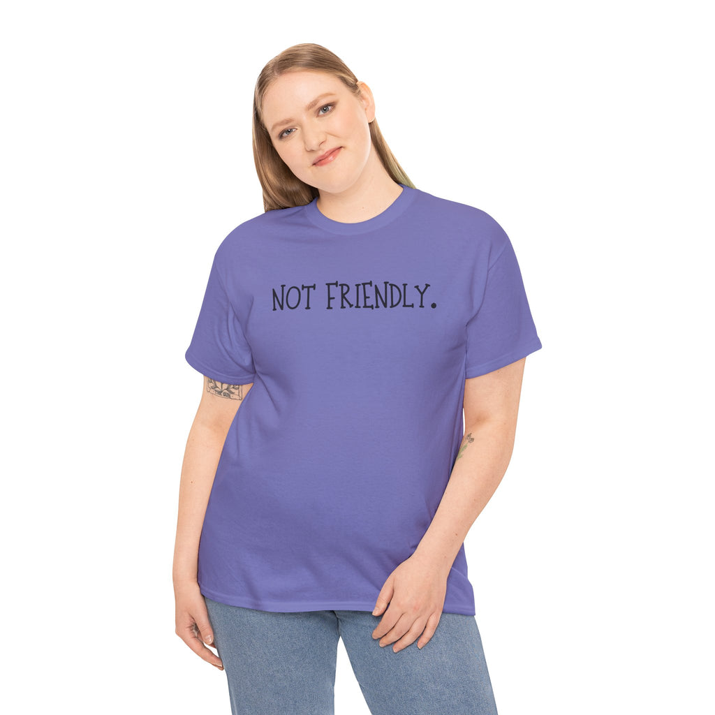 T-Shirt — "Not Friendly." Minimalist Statement Tee