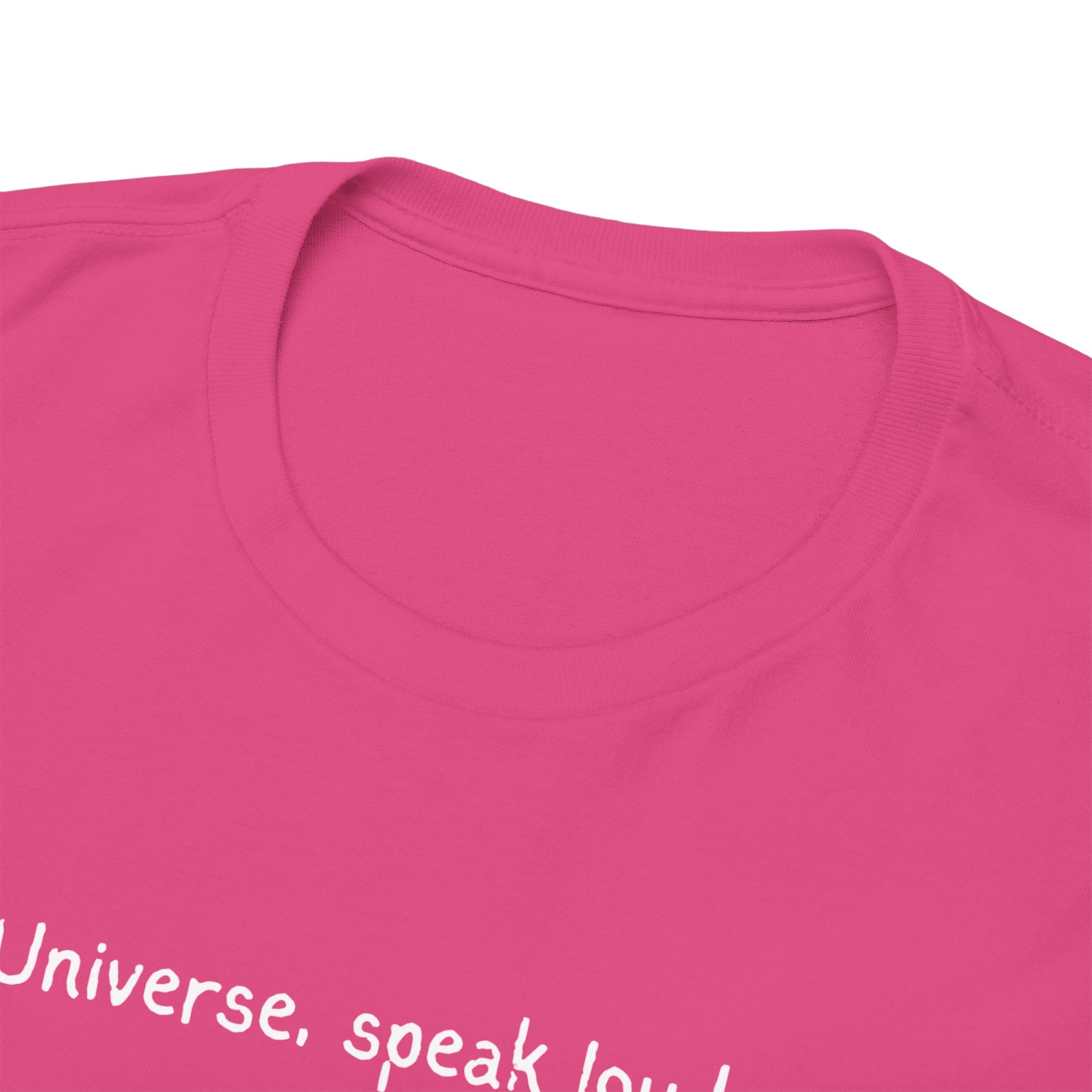 'Universe, Speak Louder' Black Graphic Tee Tag