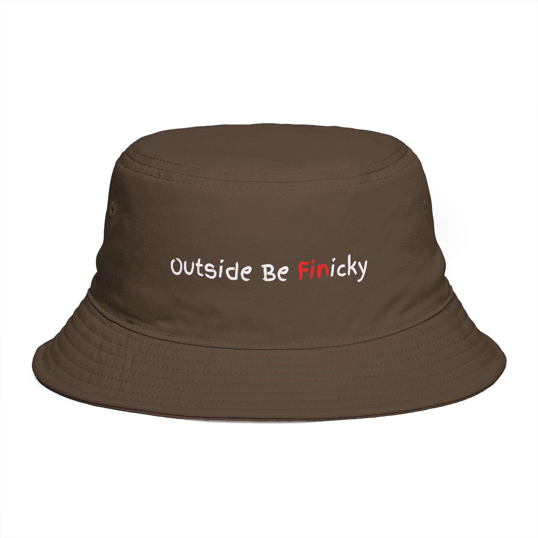 Bucket Hat — 'Outside Be Finicky' Embroidered Outdoor Statement Hat