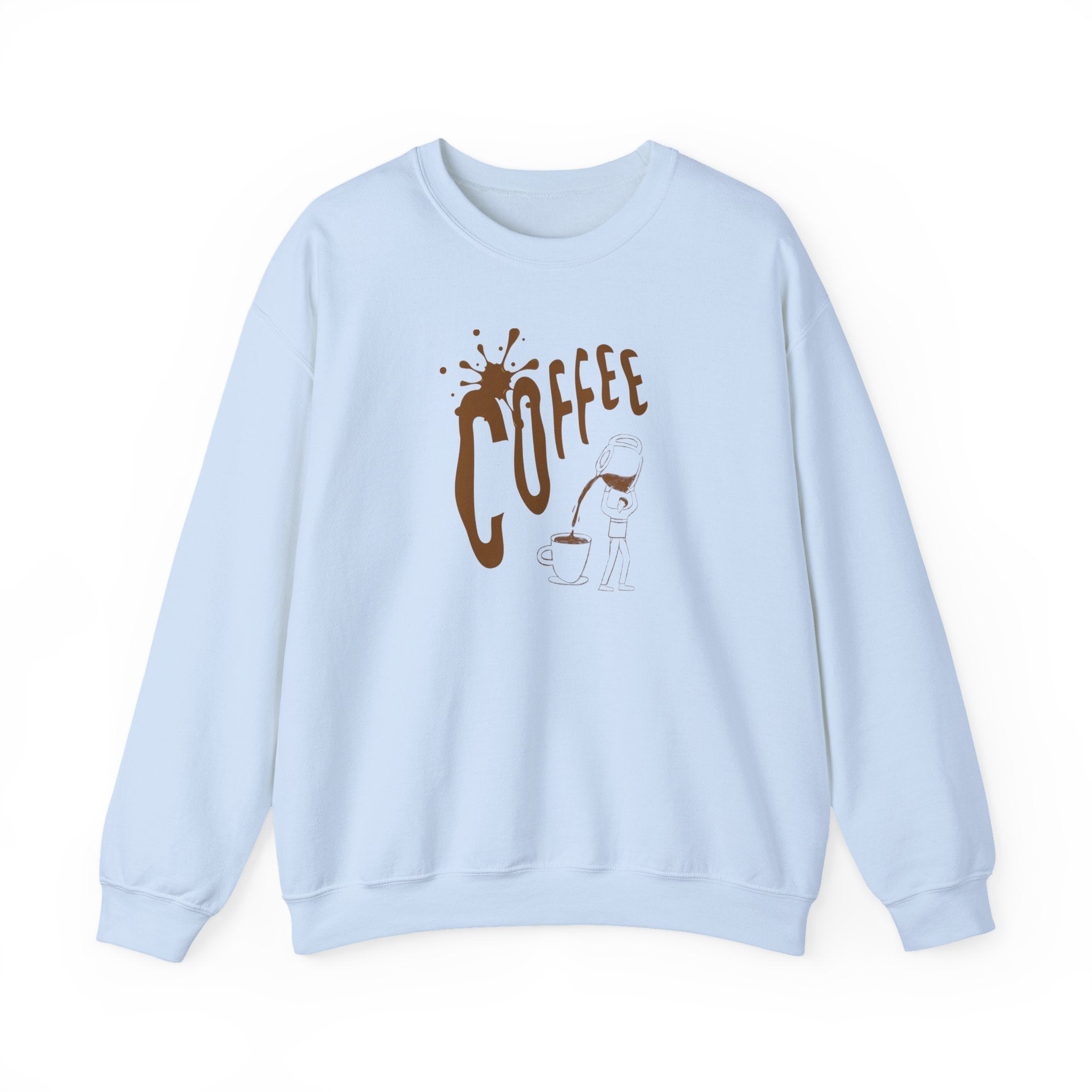 Coffee Lover Crewneck Sweatshirt — Retro Brown Coffee Graphic