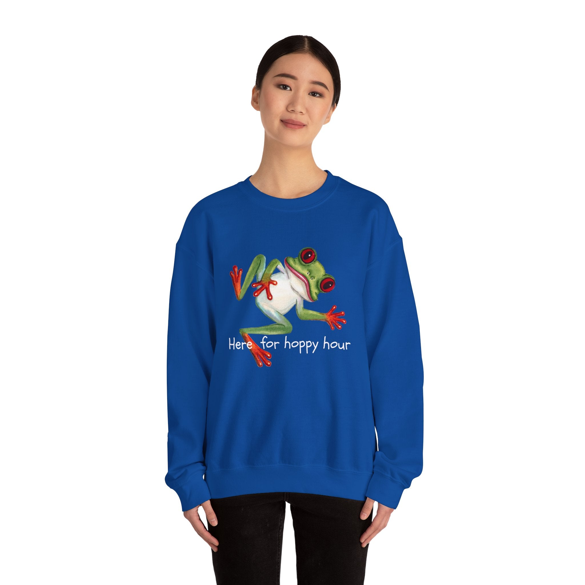 Frog 'Here for Hoppy Hour' Crewneck Sweatshirt