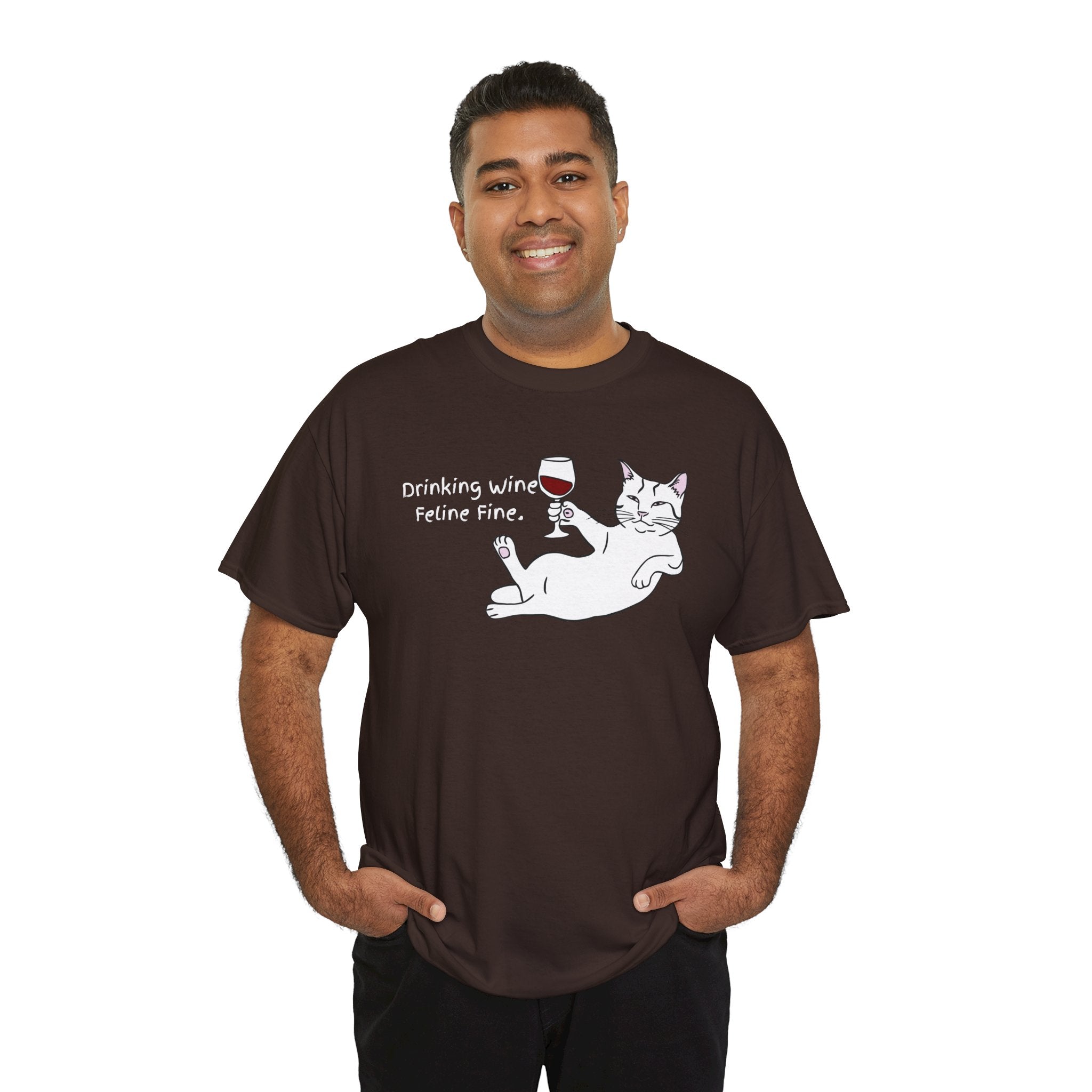 Drinking Wine, Feline Fine Cat Tee