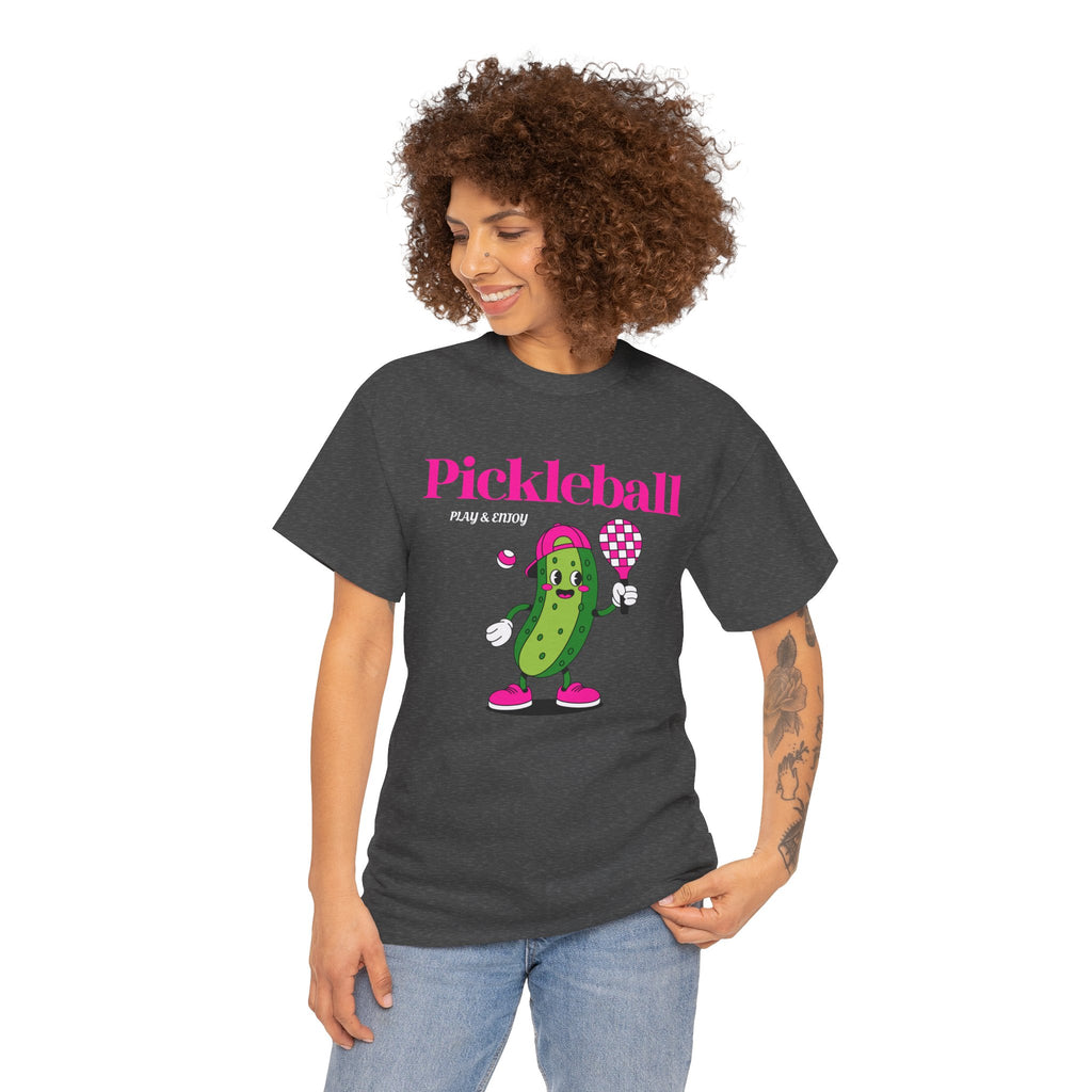Pickleball Pickle Mascot Tee — Play & Enjoy Graphic T-Shirt