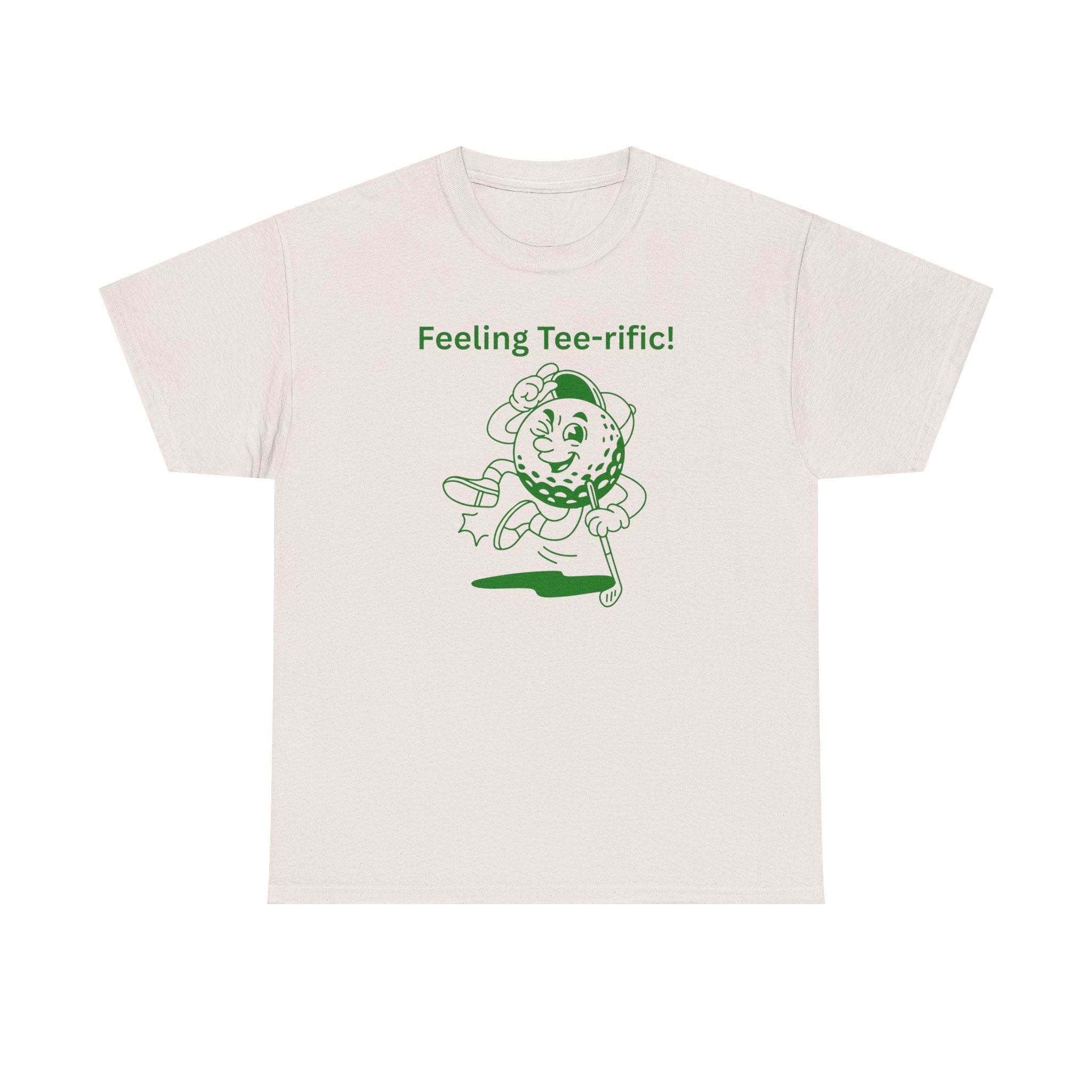 Golf Tee T-Shirt — "Feeling Tee-rific!" Vintage Golf Character Shirt