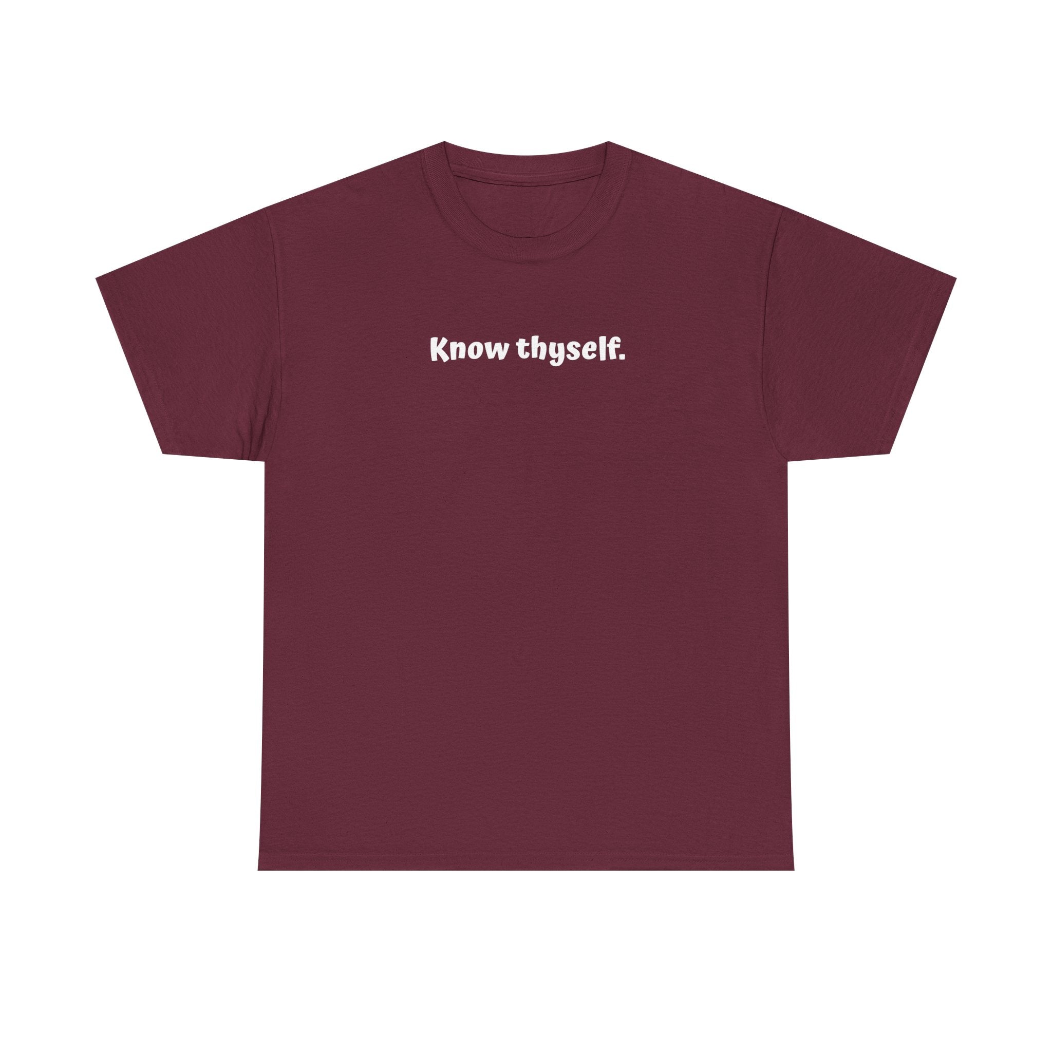 Know Thyself T-Shirt — Minimalist Affirmation Tee
