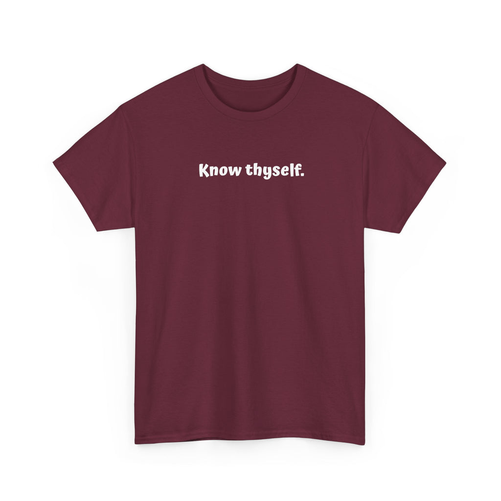 Know Thyself T-Shirt — Minimalist Affirmation Tee