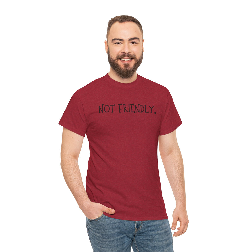 T-Shirt — "Not Friendly." Minimalist Statement Tee