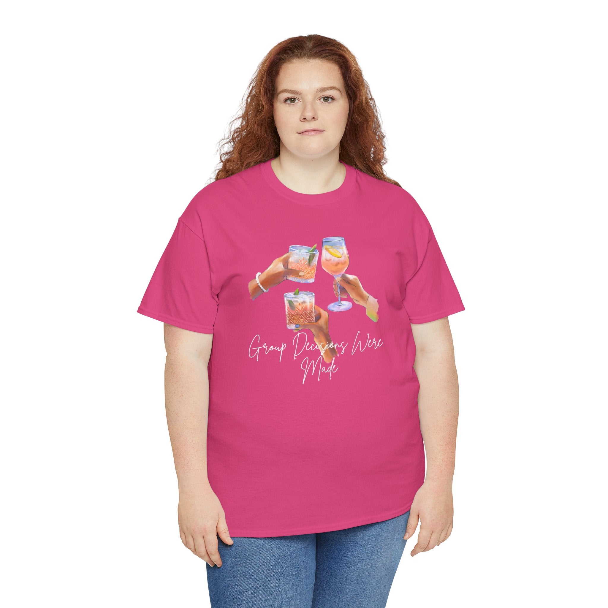 Cheers Wine T-Shirt — "Good Days Are Here" Toast Graphic Tee