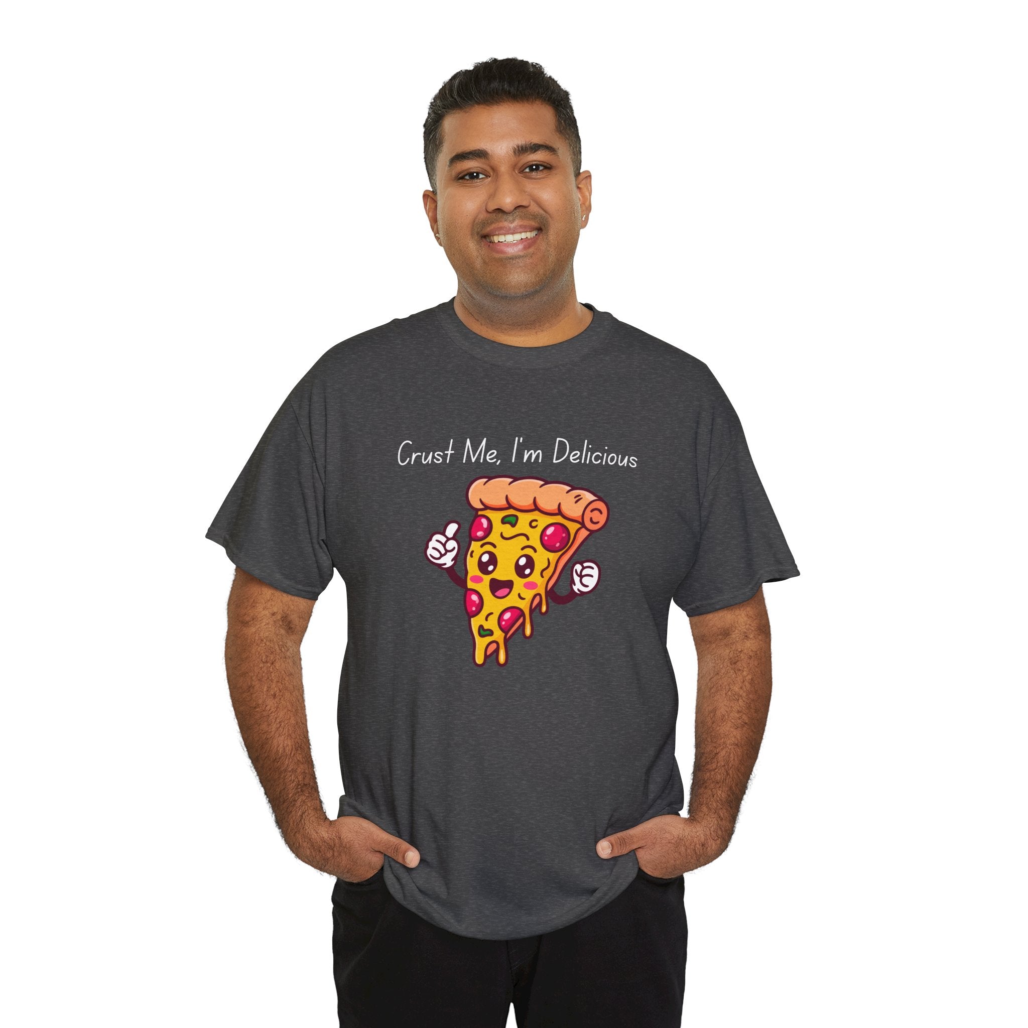 Pizza Slice Tee — "Crust Me, I'm Delicious" Funny Pizza Graphic Shirt