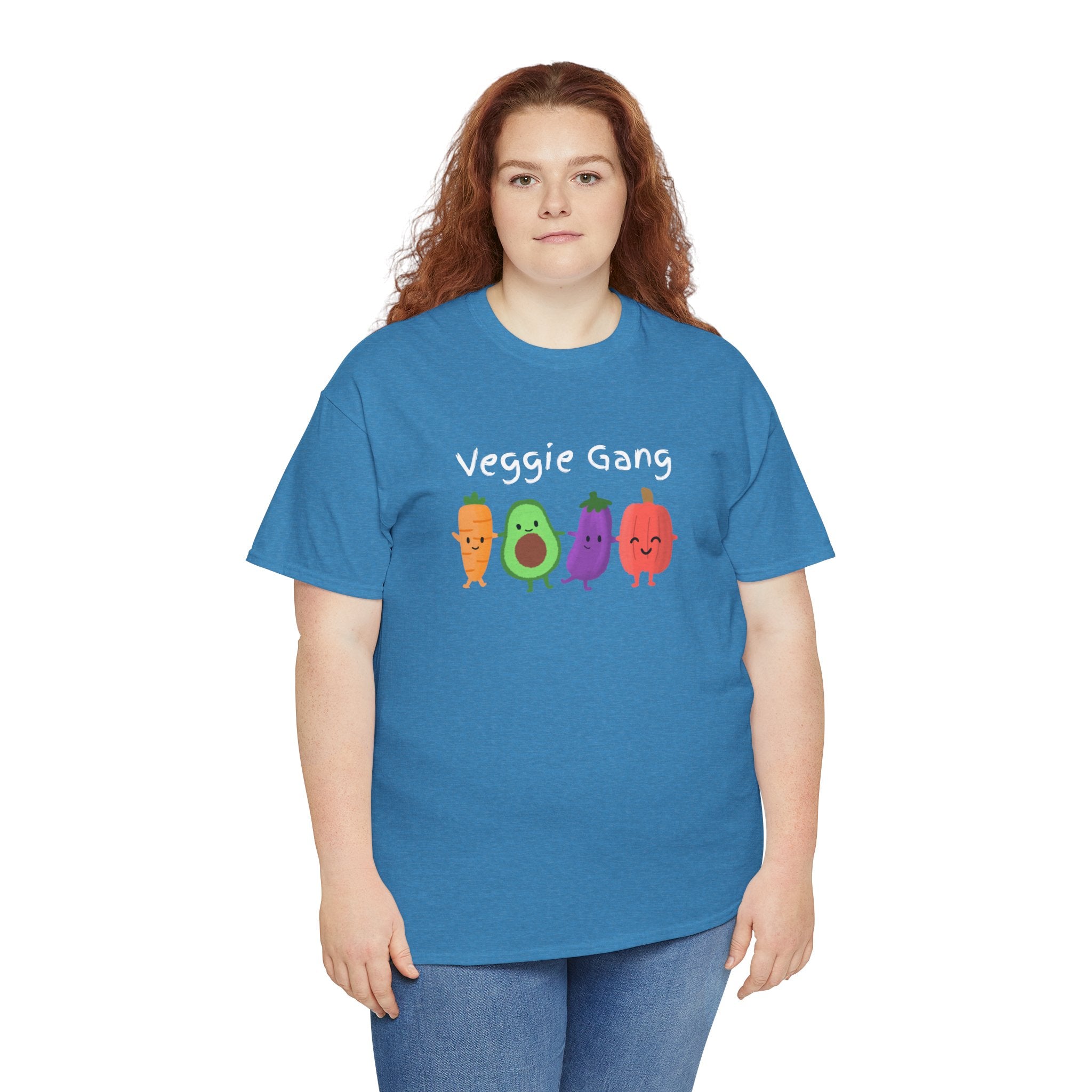 Veggie Gang T-Shirt – Cute Cartoon Avocado, Carrot, Eggplant & Pepper Tee