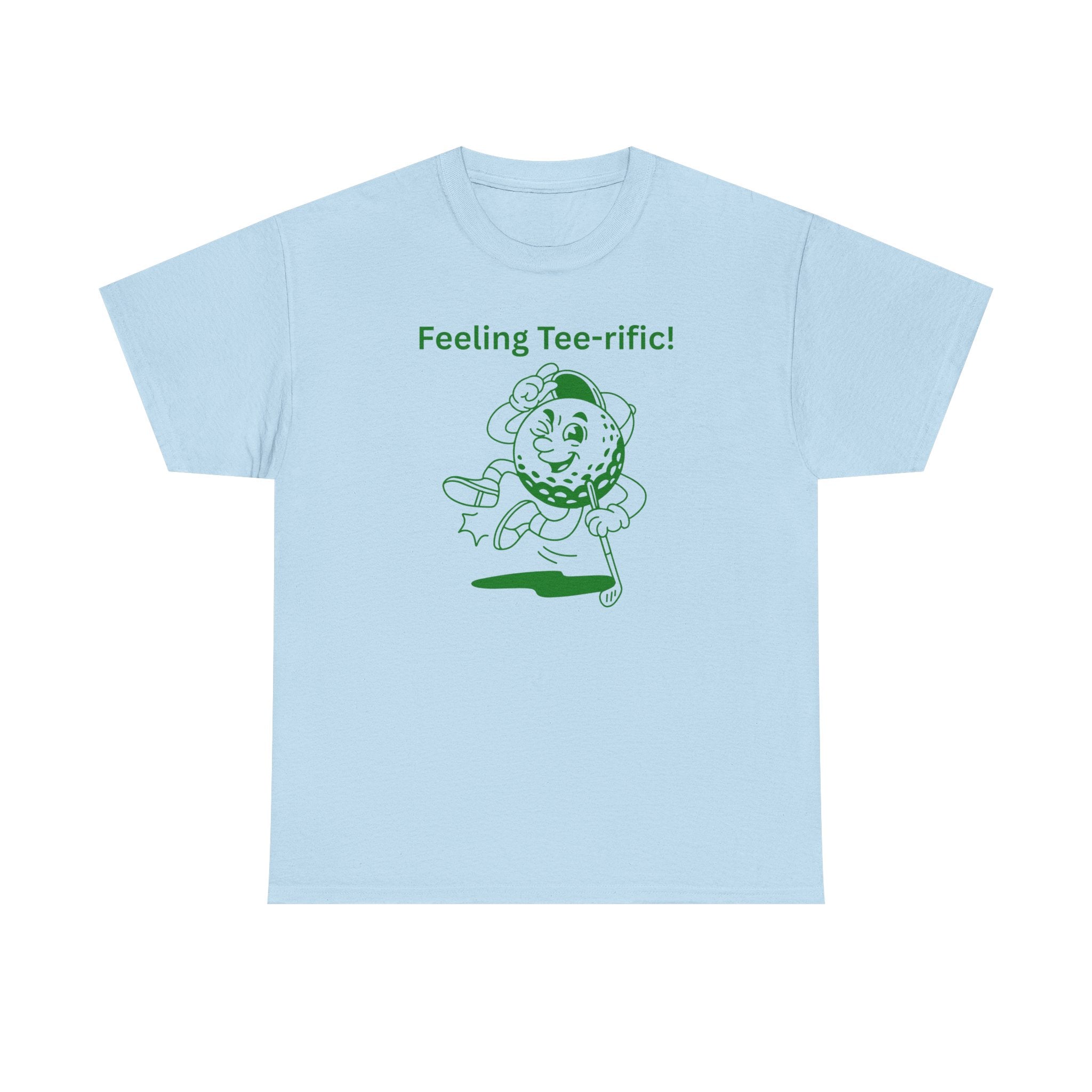 Golf Tee T-Shirt — "Feeling Tee-rific!" Vintage Golf Character Shirt