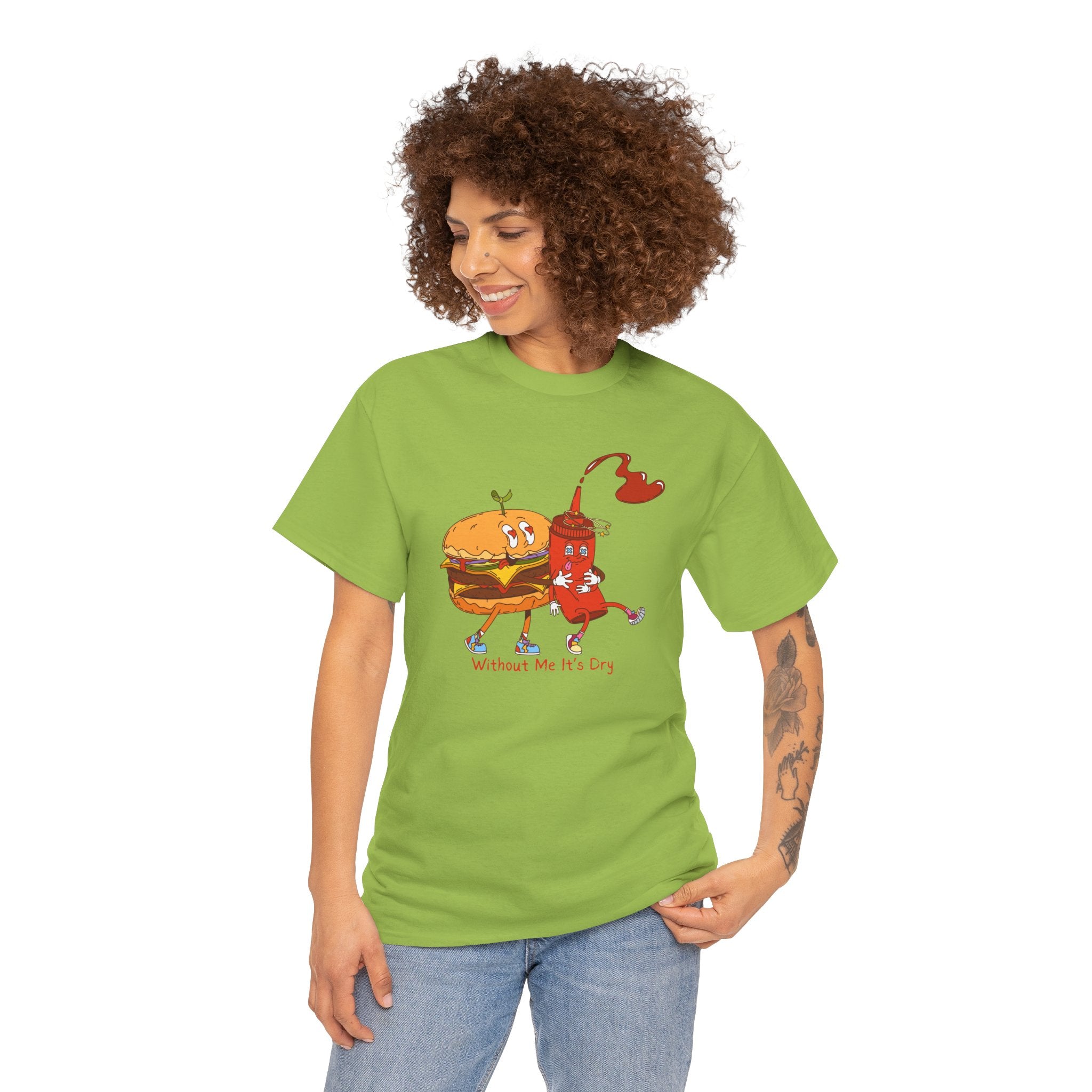 Ketchup & Burger Besties Tee — "Without Me, He’s Dry" Funny Food Couple T-Shirt