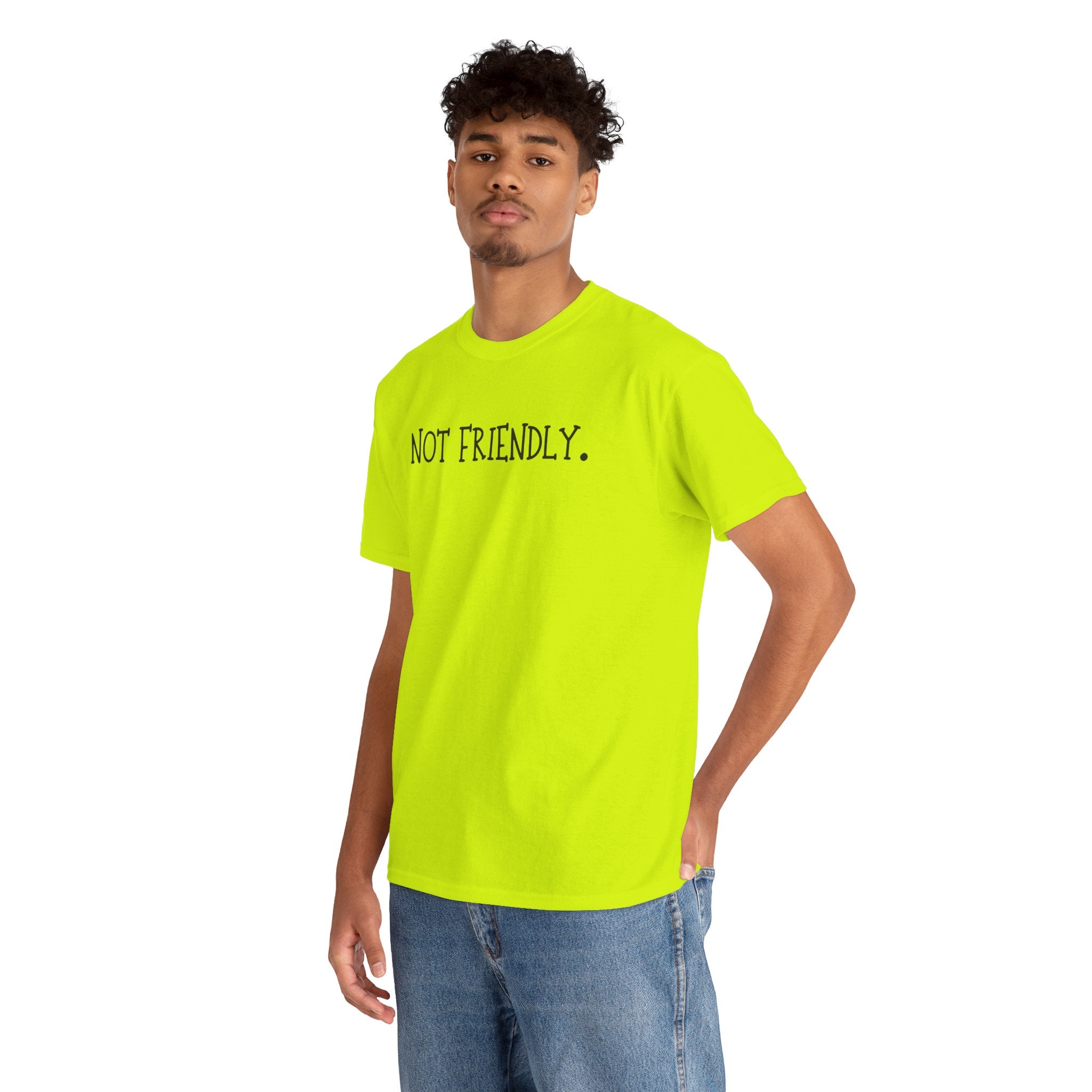 T-Shirt — "Not Friendly." Minimalist Statement Tee