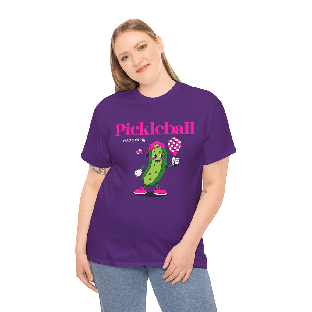 Pickleball Pickle Mascot Tee — Play & Enjoy Graphic T-Shirt