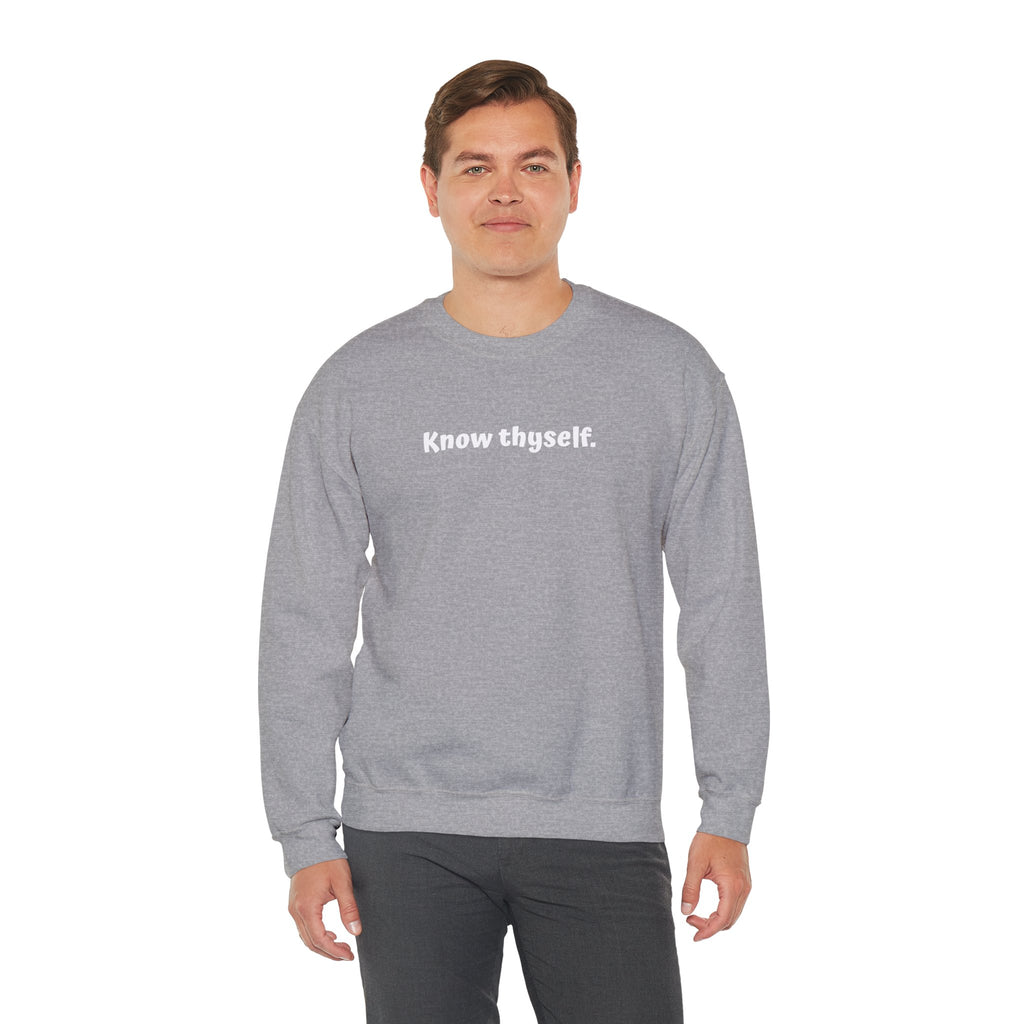 Know Thyself Crewneck Sweatshirt — Minimalist Inspirational Sweatshirt