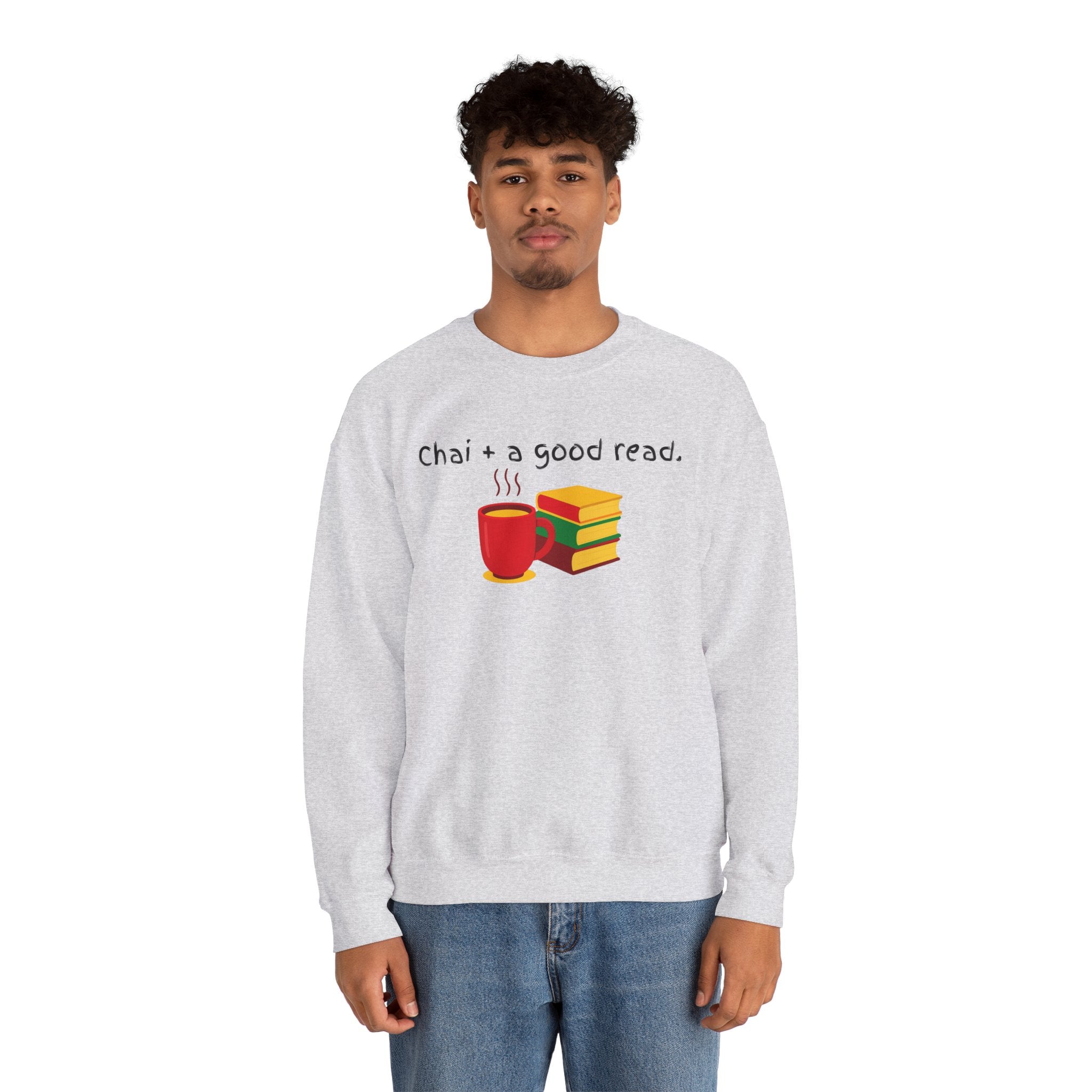 Cozy Reading Sweatshirt — "Chai + a Good Read" Crewneck