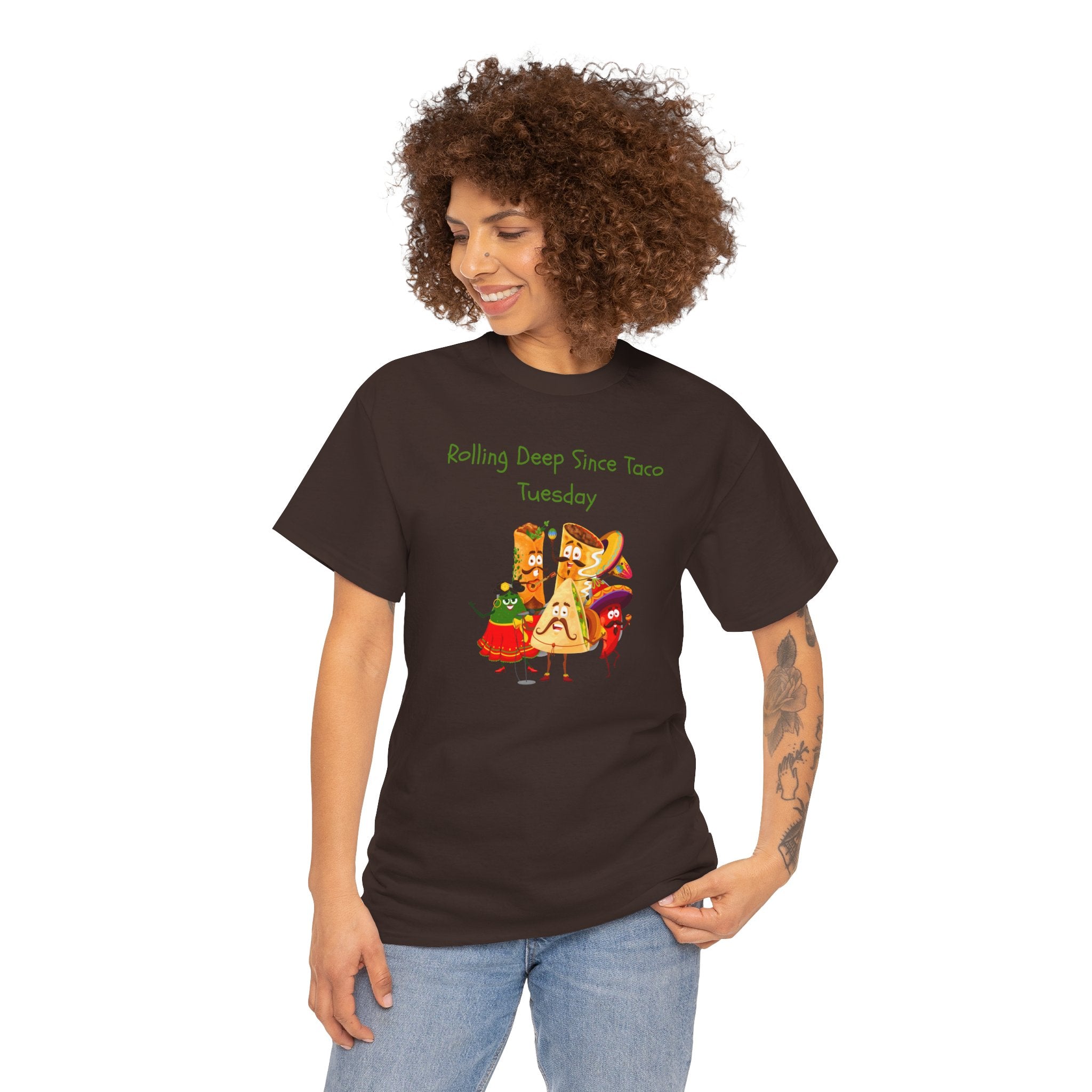 Taco Tuesday Graphic Tee — "Rolling Deep Since Taco Tuesday" Funny Mexican Food Shirt