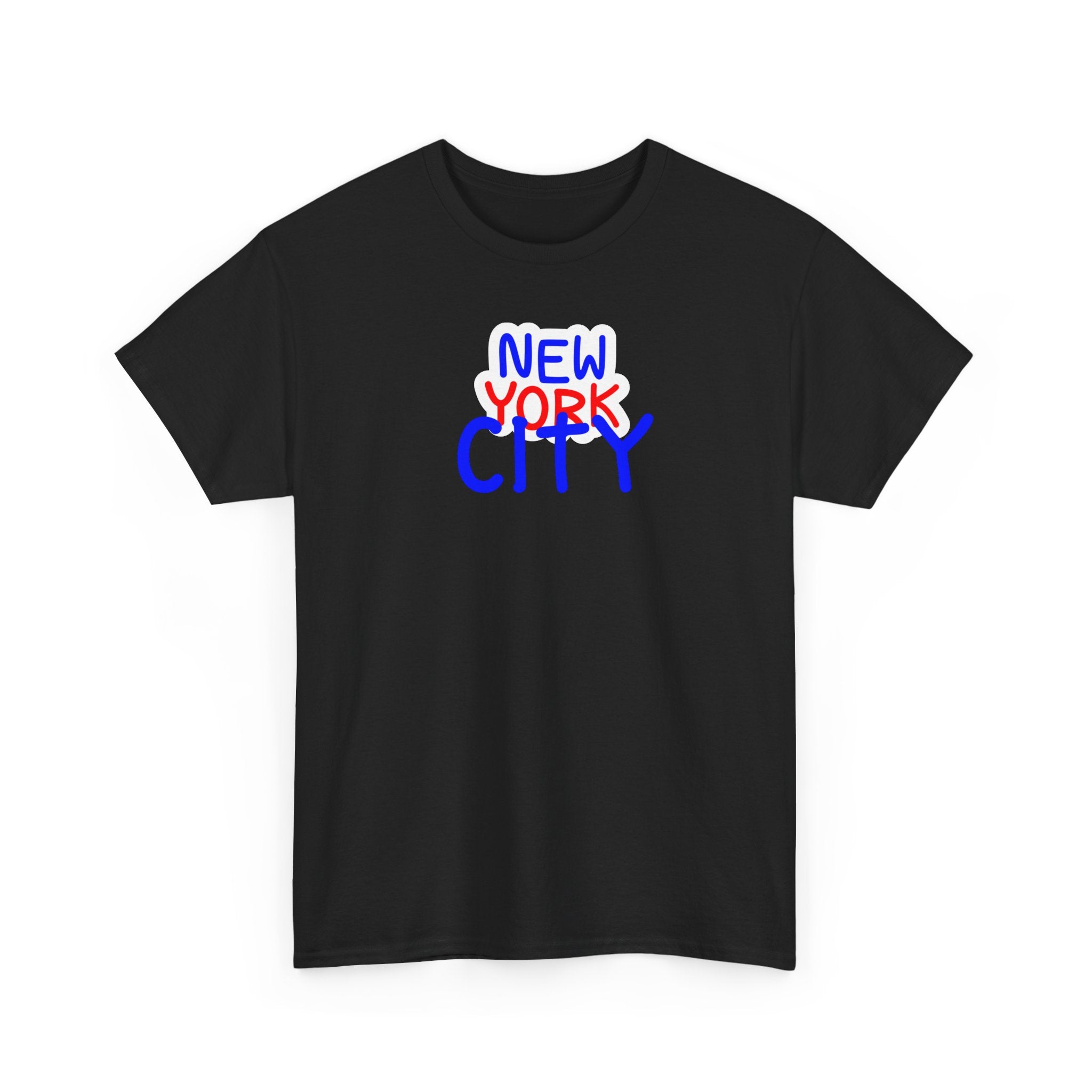 New York City Graphic Tee - Handwritten Red & Blue NYC T-Shirt