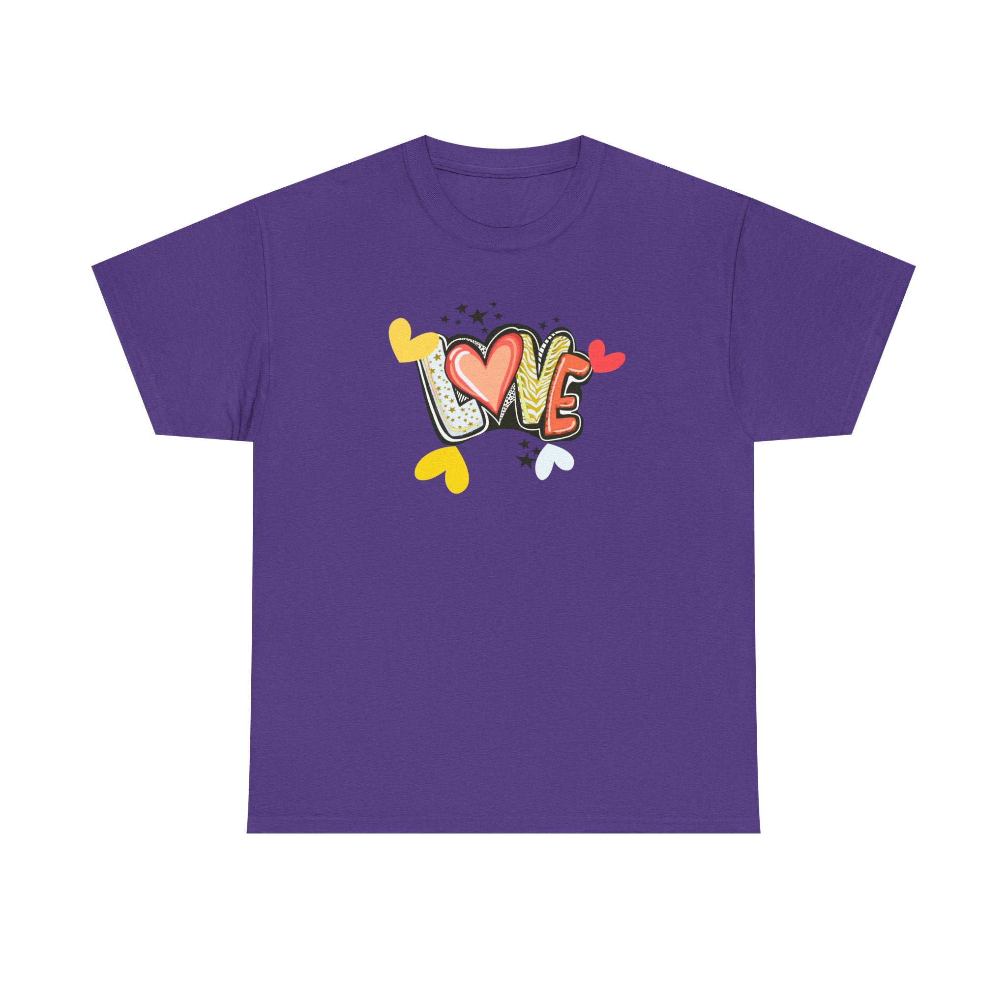 Love Heart Graphic Tee — Retro Doodle "LOVE" Design