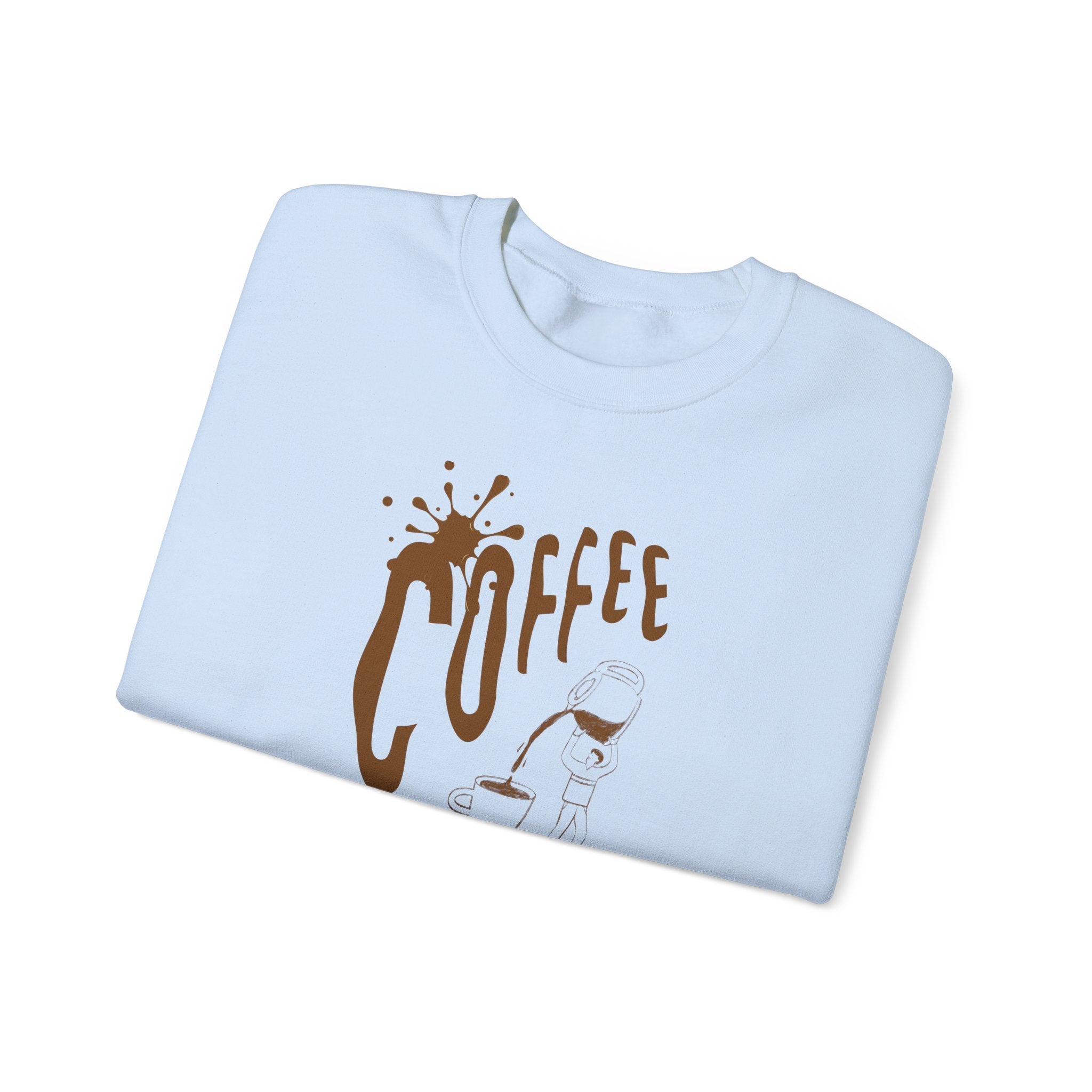 Coffee Lover Crewneck Sweatshirt — Retro Brown Coffee Graphic
