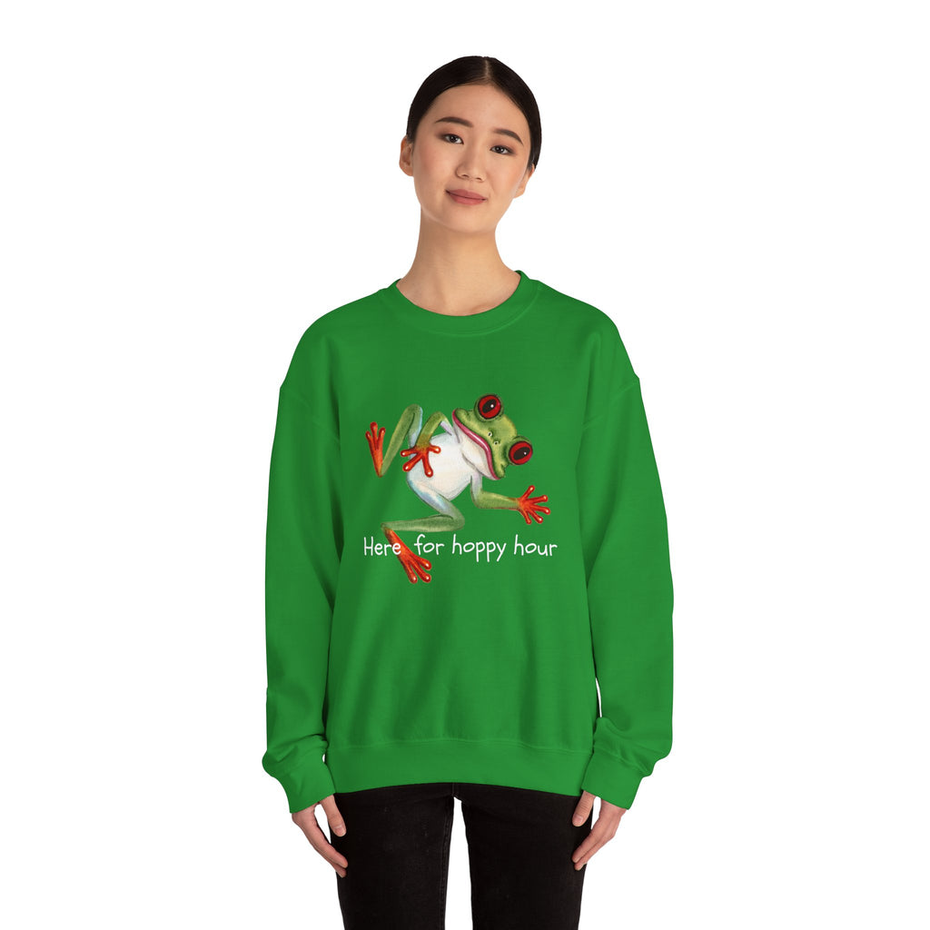 Frog 'Here for Hoppy Hour' Crewneck Sweatshirt