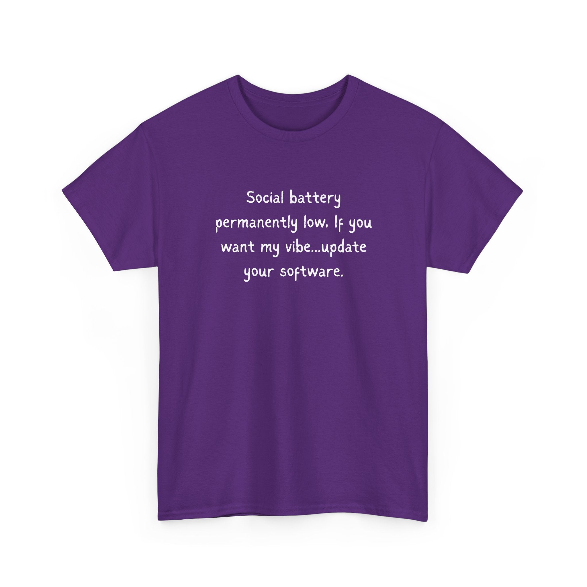 Social Battery Permanently Low Tee — Introvert Humor Cotton T-Shirt