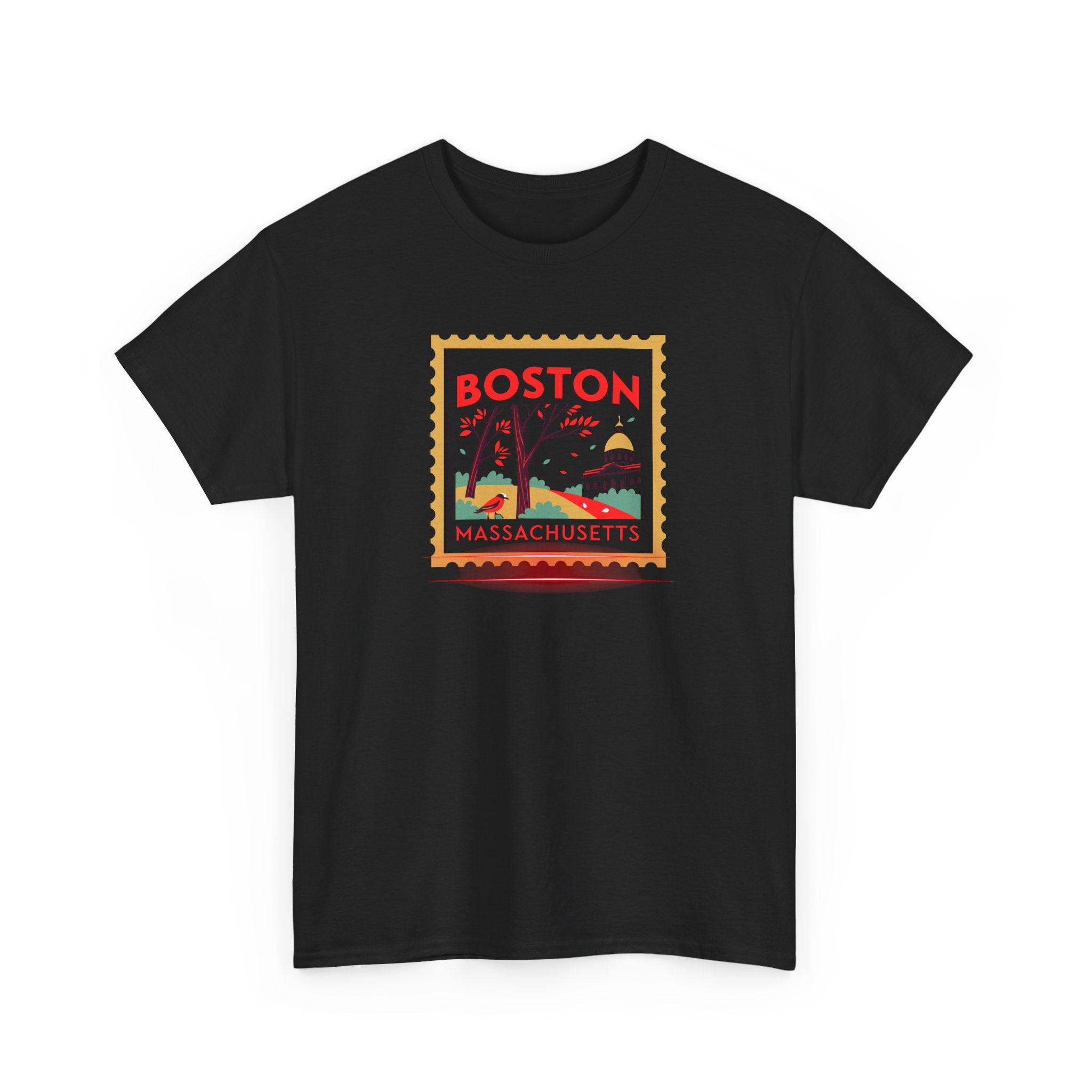 Boston Massachusetts Stamp Graphic Tee