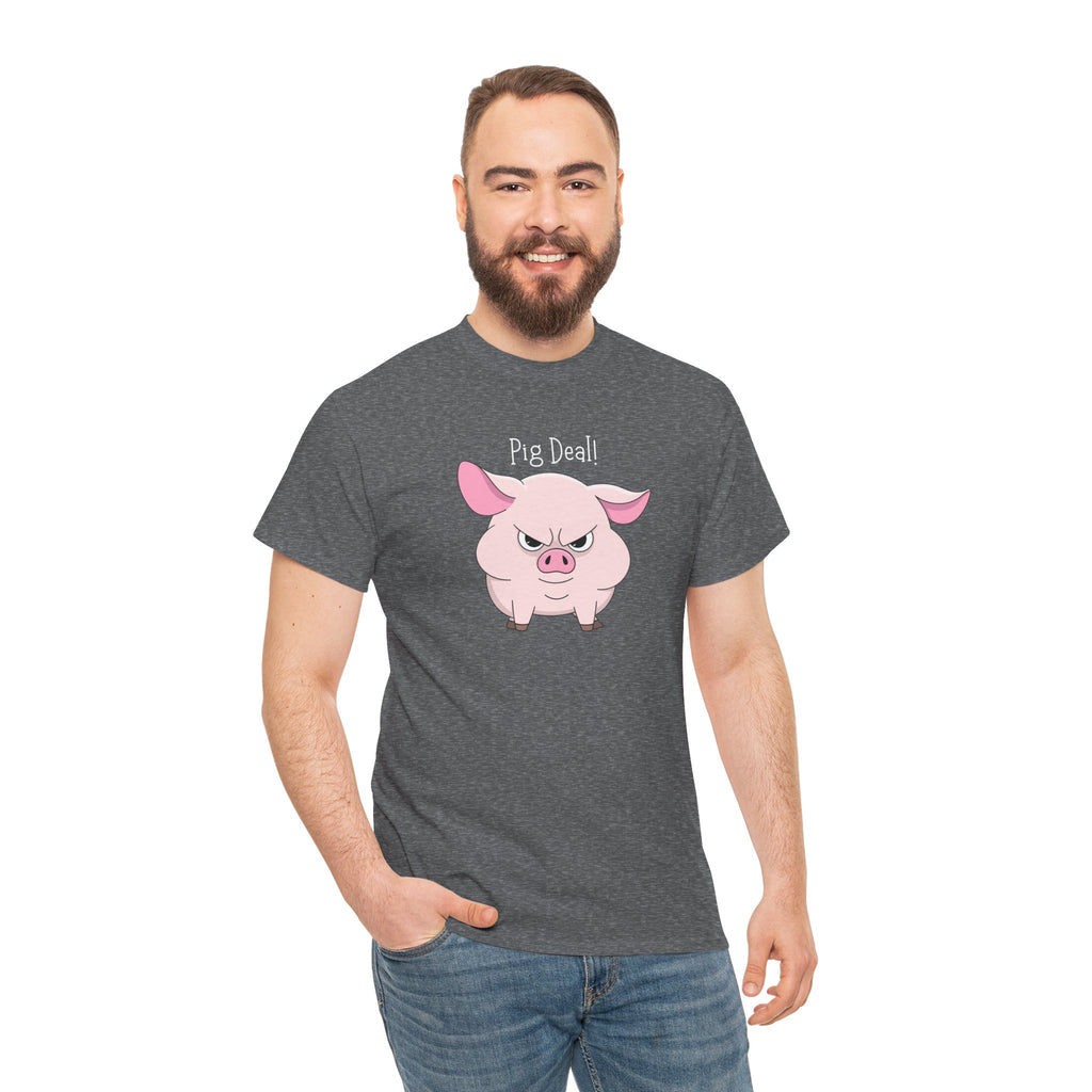 Pig Deal! Cute Angry Pig Graphic Tee — Funny Farm Animal T-Shirt