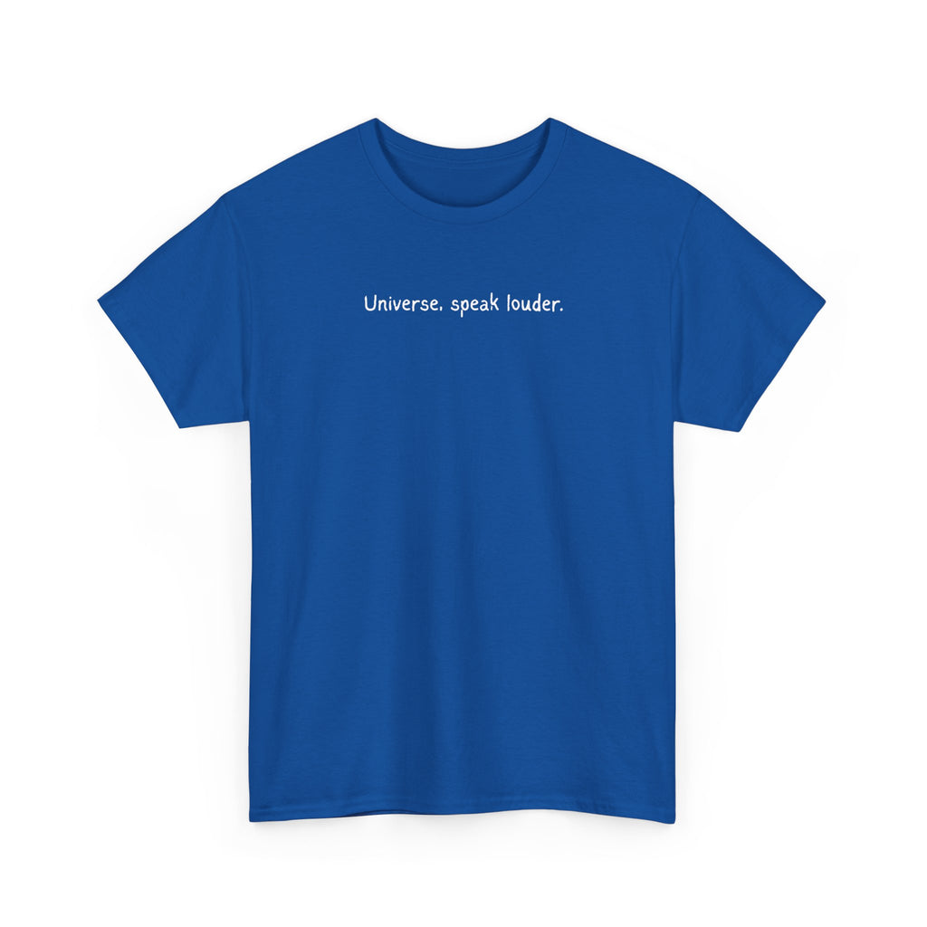 'Universe, Speak Louder' Black Graphic Tee Tag