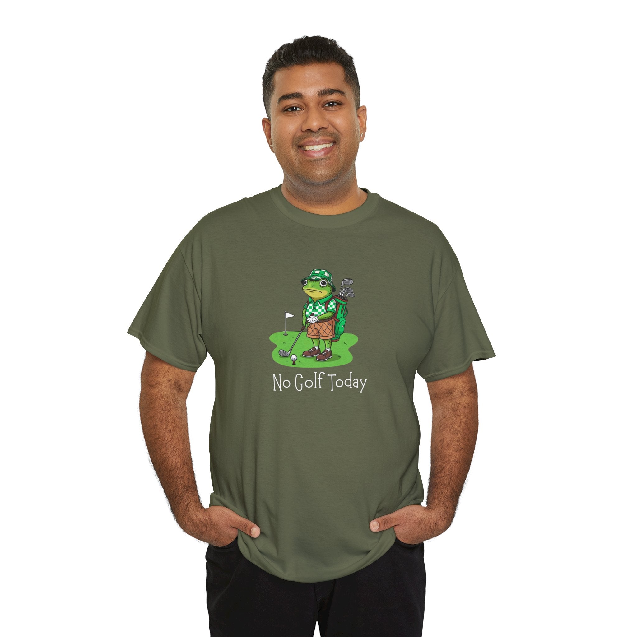 T-Shirt — Funny 'No Golf Today' Frog Golfer Graphic Tee