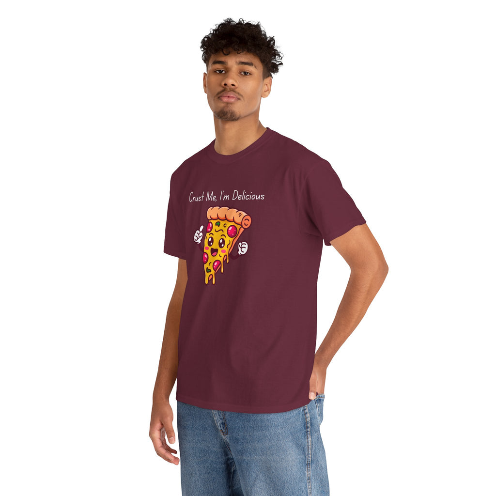 Pizza Slice Tee — "Crust Me, I'm Delicious" Funny Pizza Graphic Shirt