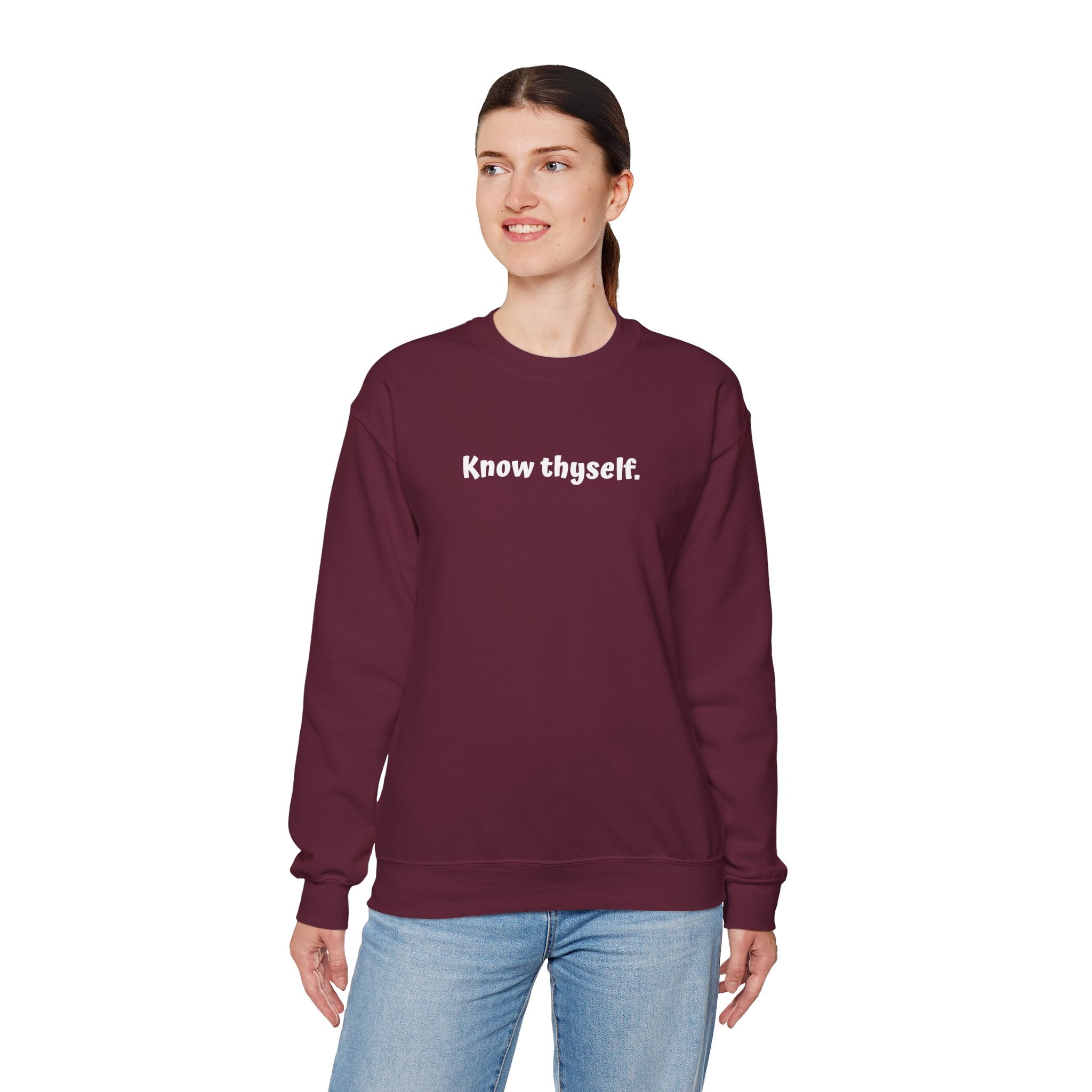 Know Thyself Crewneck Sweatshirt — Minimalist Inspirational Sweatshirt