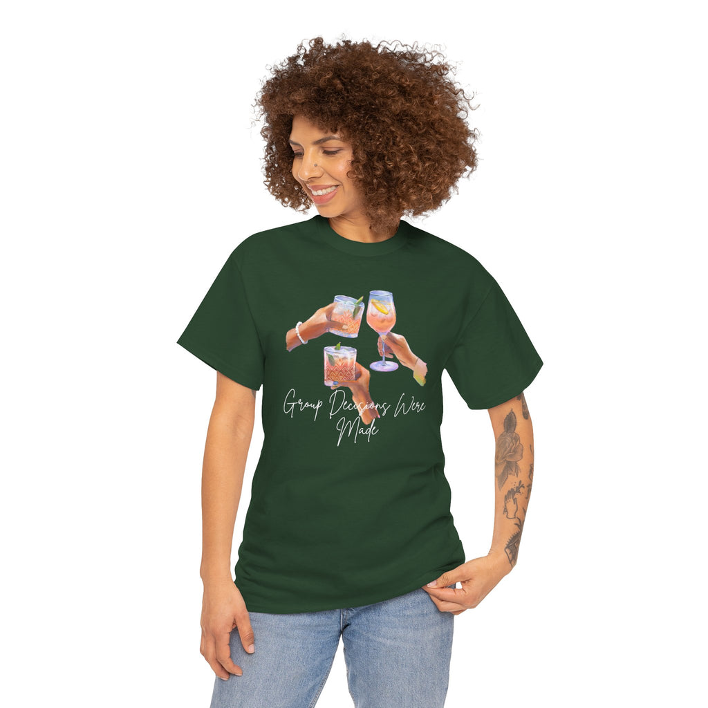 Cheers Wine T-Shirt — "Good Days Are Here" Toast Graphic Tee