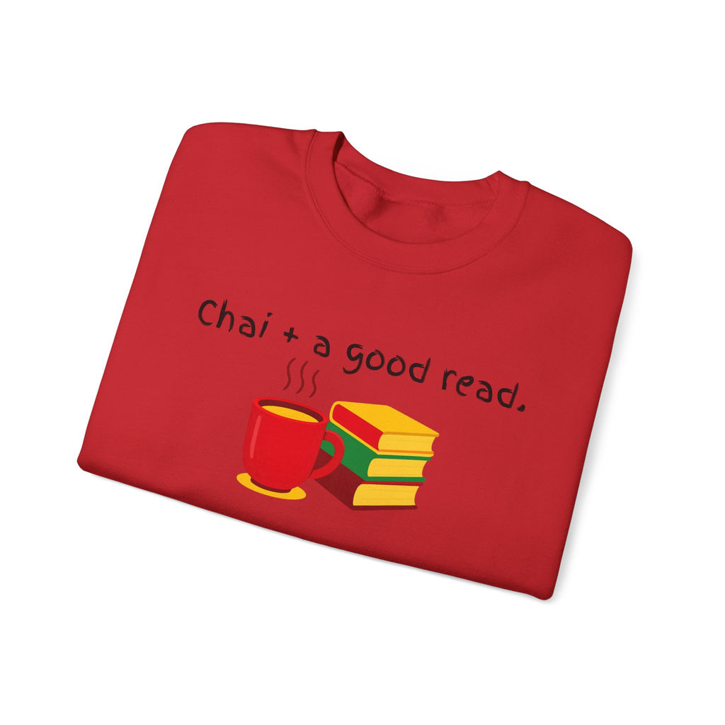 Cozy Reading Sweatshirt — "Chai + a Good Read" Crewneck
