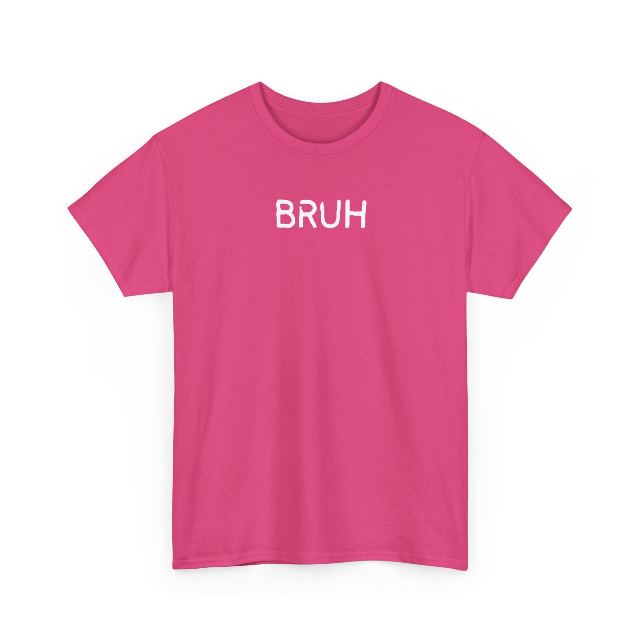 Bruh Minimalist Graphic Tee — Casual Streetwear Shirt with Small Chest Text