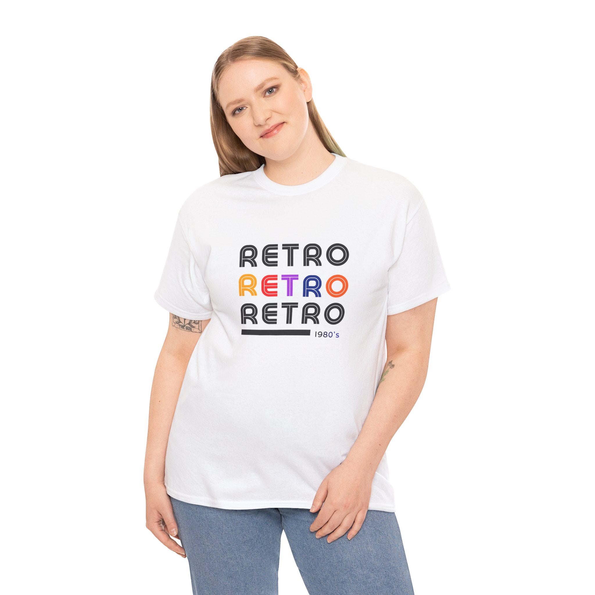 Retro Repeat Tee — Vintage 1980s-Inspired Graphic T-Shirt