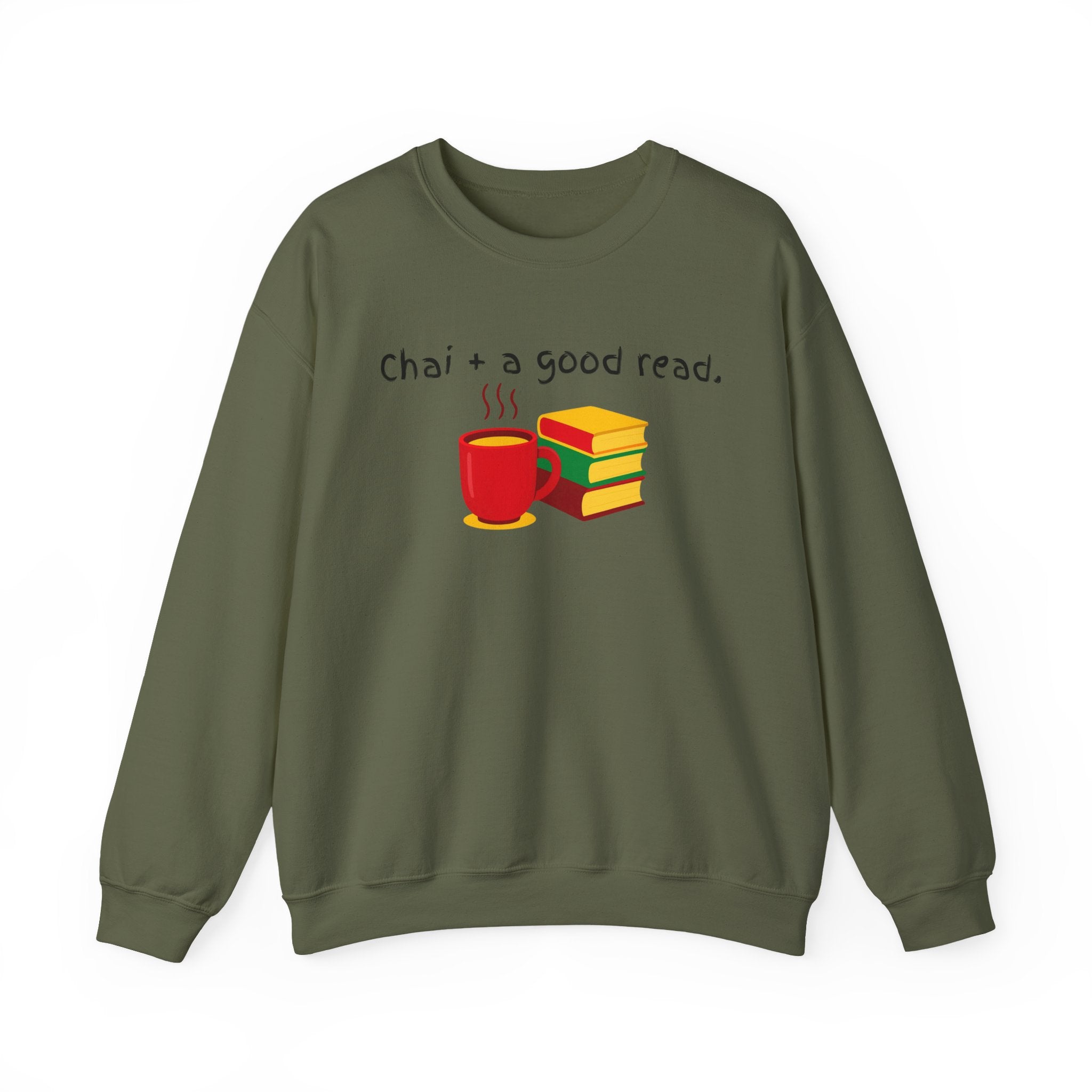 Cozy Reading Sweatshirt — "Chai + a Good Read" Crewneck