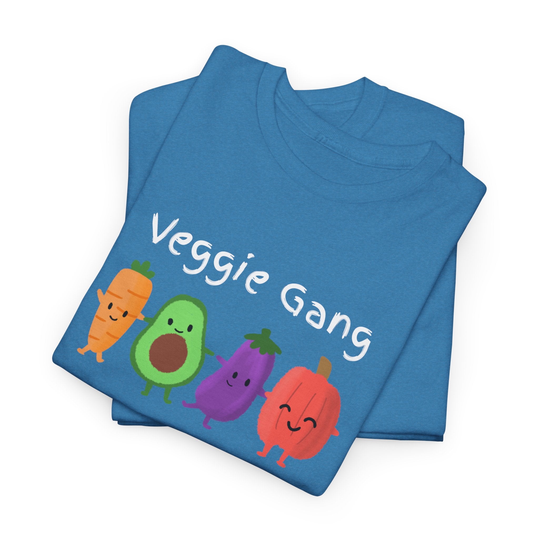 Veggie Gang T-Shirt – Cute Cartoon Avocado, Carrot, Eggplant & Pepper Tee