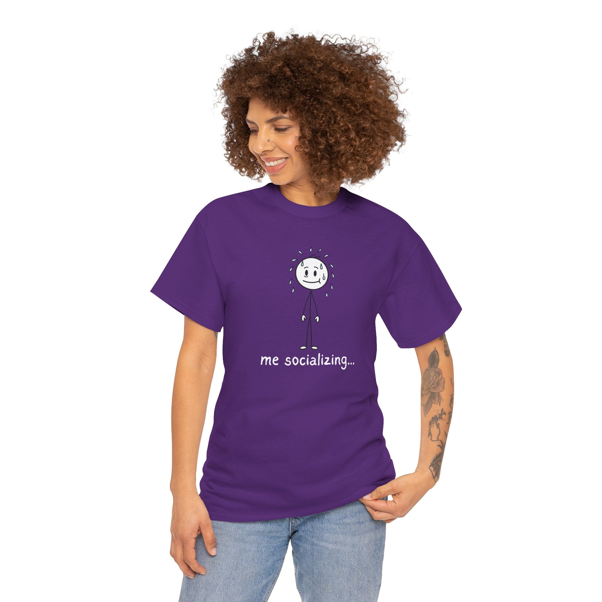 Me Socializing T-Shirt — Funny Introvert Stick Figure Tee