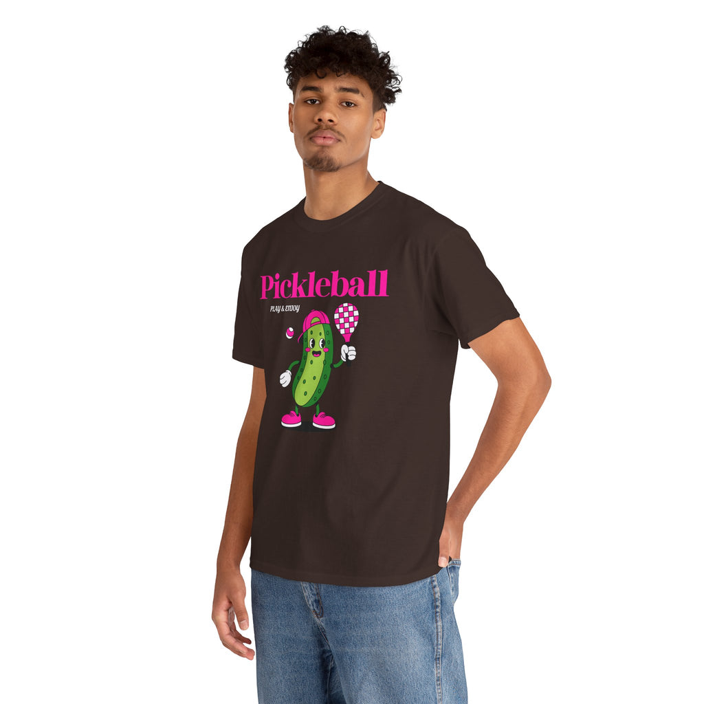 Pickleball Pickle Mascot Tee — Play & Enjoy Graphic T-Shirt