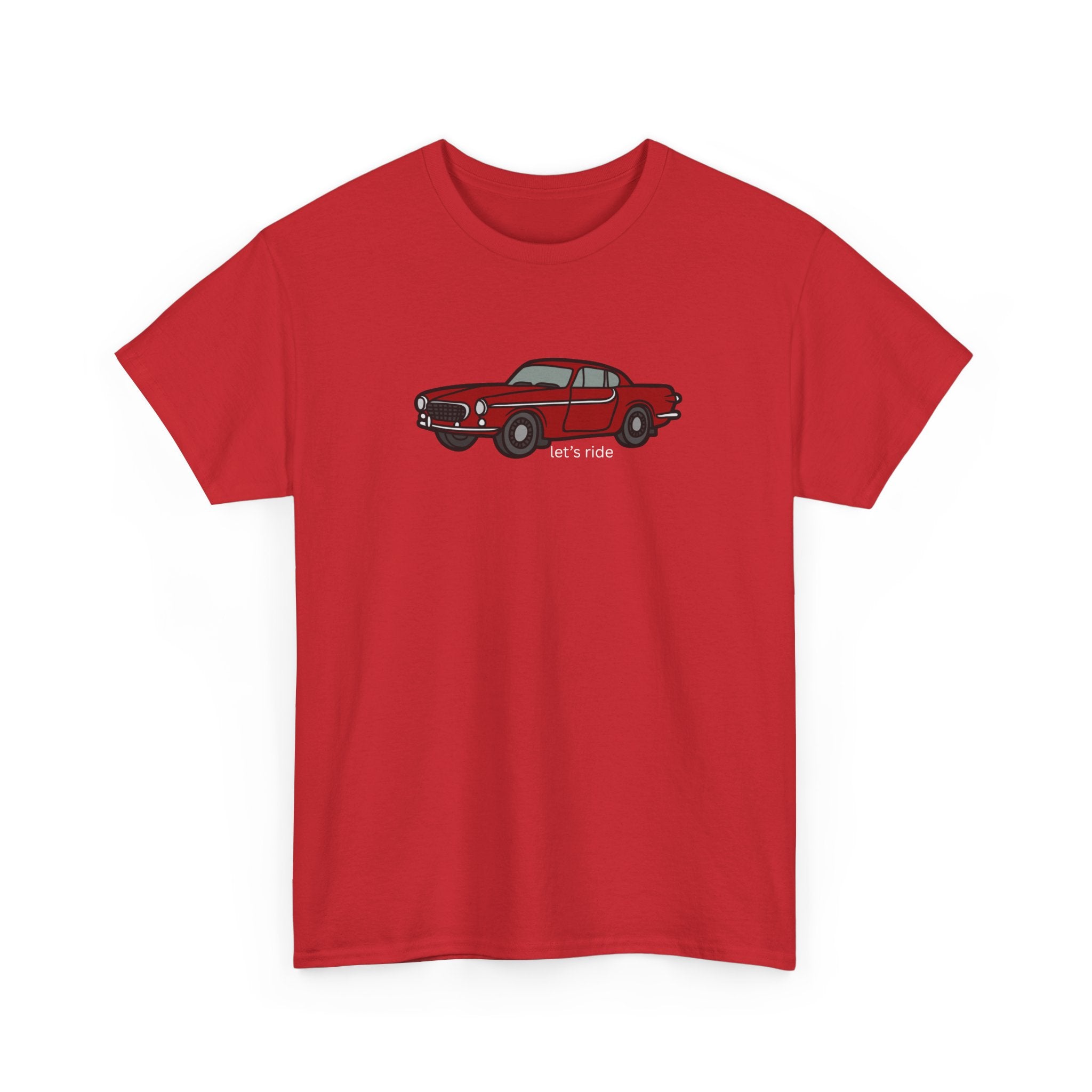 Classic Red Mustang Tee — "let's ride" Vintage Car T-Shirt